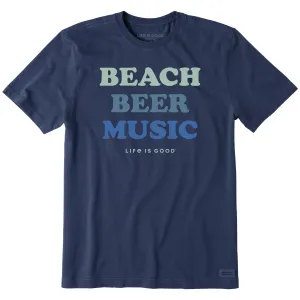 Men's Beach Beer Music Short Sleeve Crusher Tee Life is Good