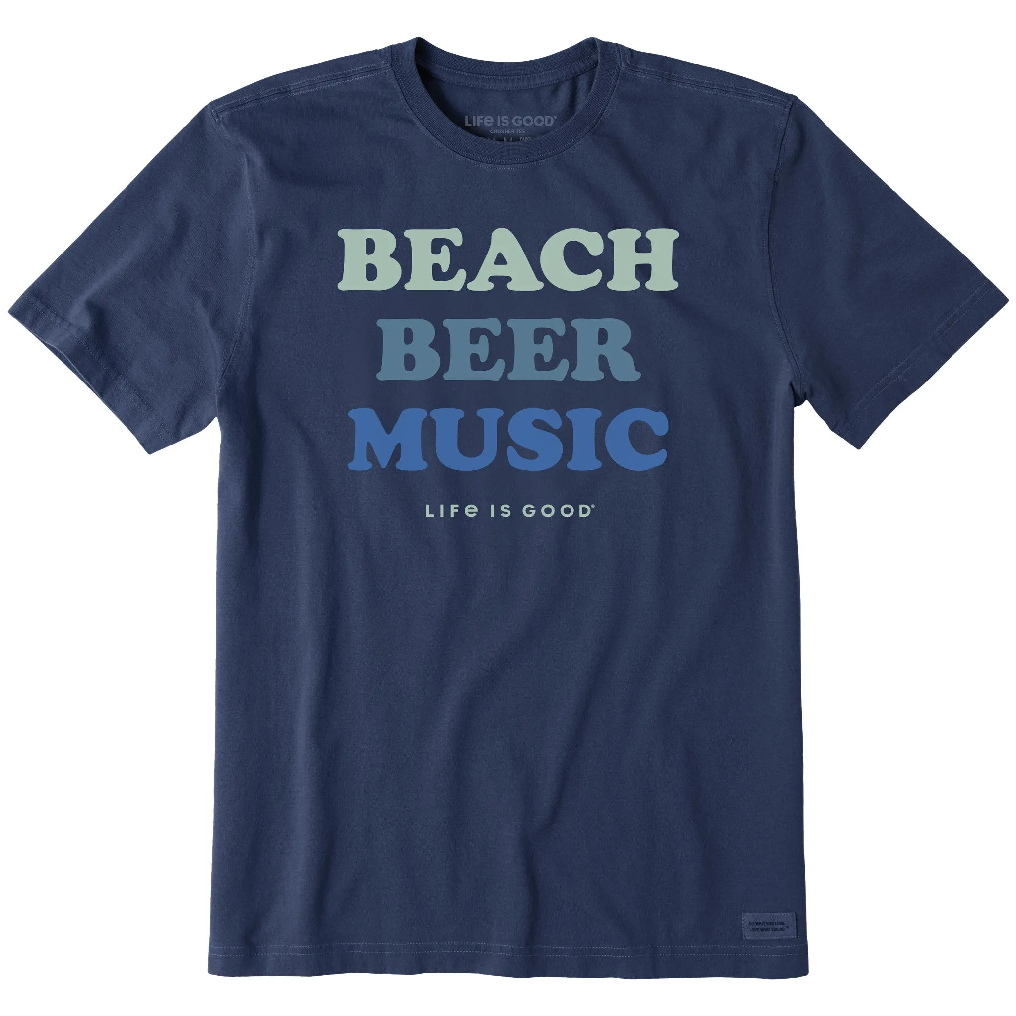 Men's Beach Beer Music Short Sleeve Crusher Tee Life is Good