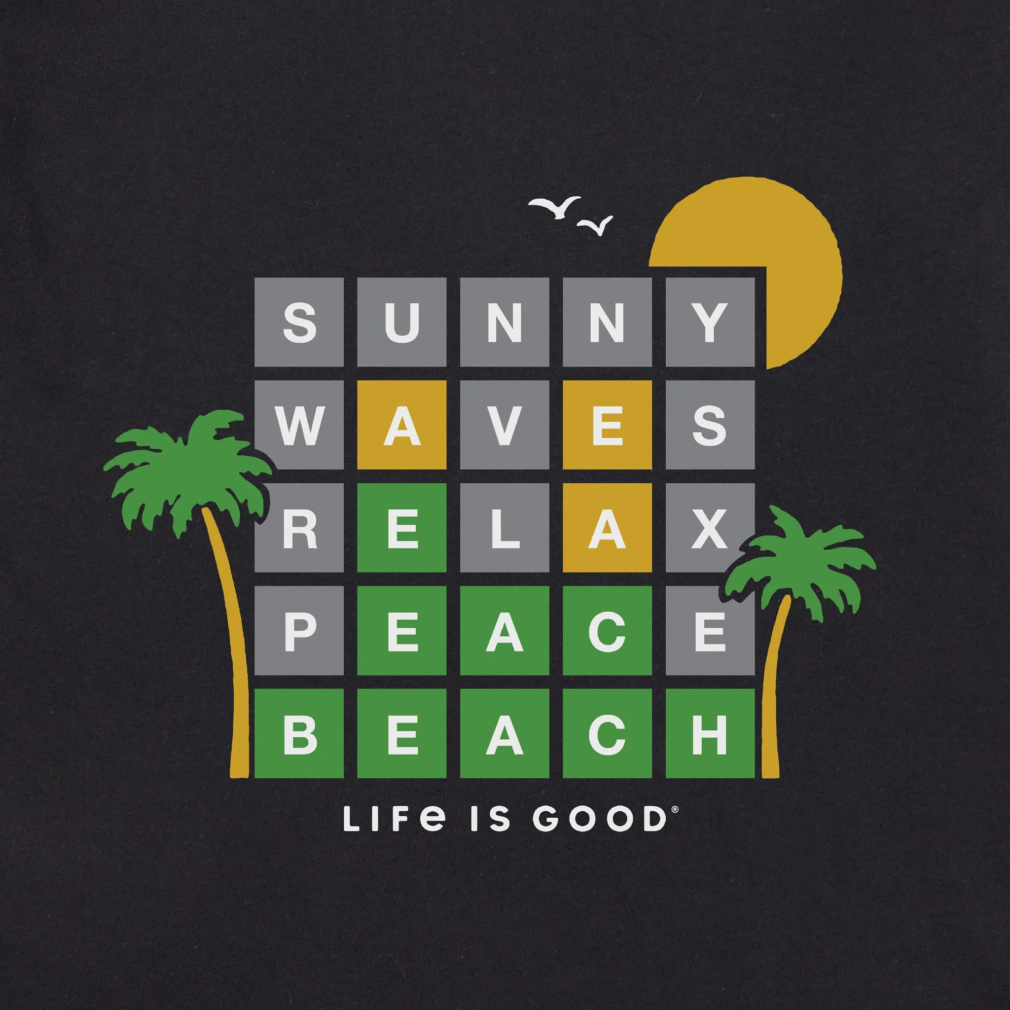Men's Beach Word Game Short Sleeve Tee Life is Good
