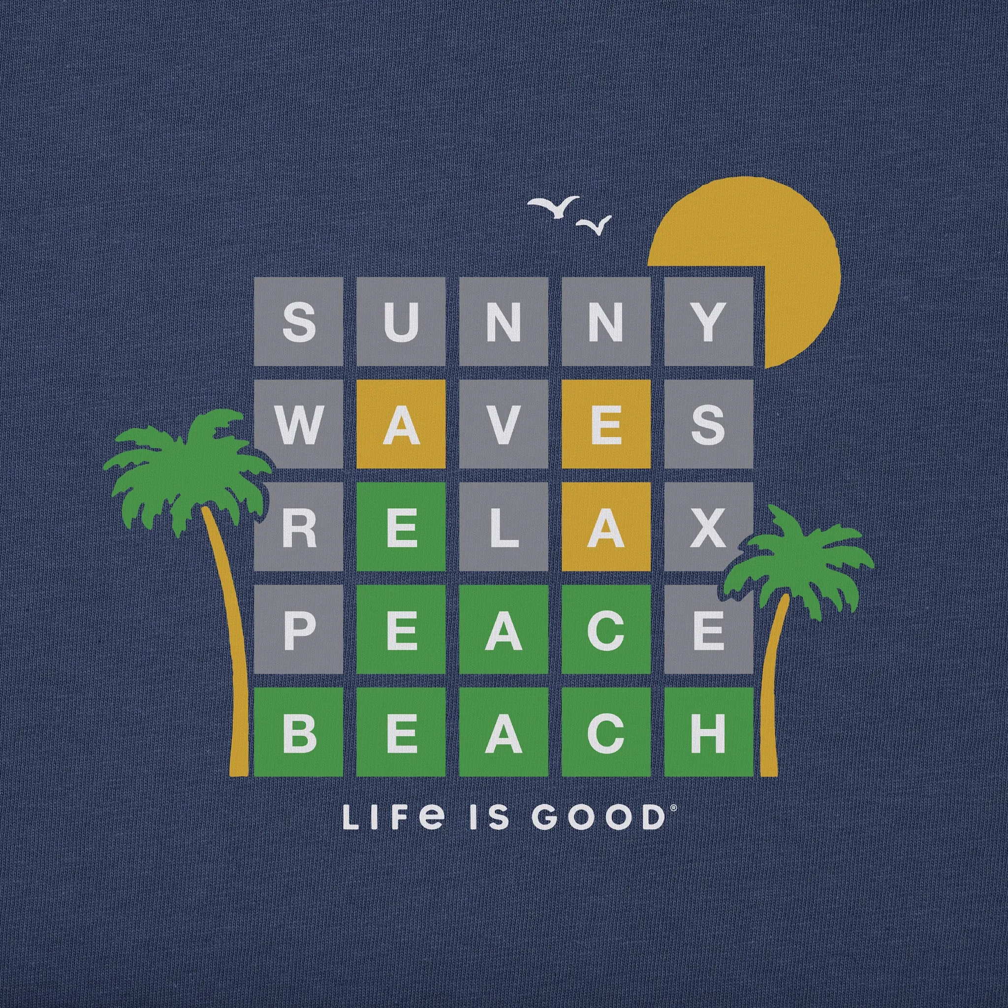 Men's Beach Word Game Short Sleeve Tee Life is Good