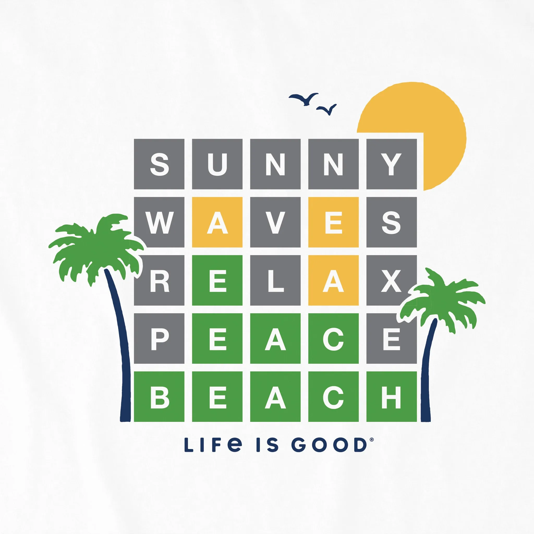Men's Beach Word Game Short Sleeve Tee Life is Good