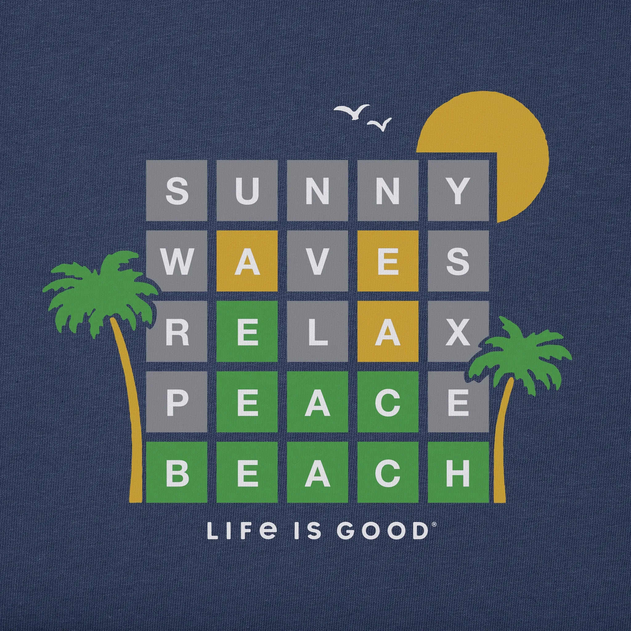 Men's Beach Word Game Short Sleeve Tee Life is Good