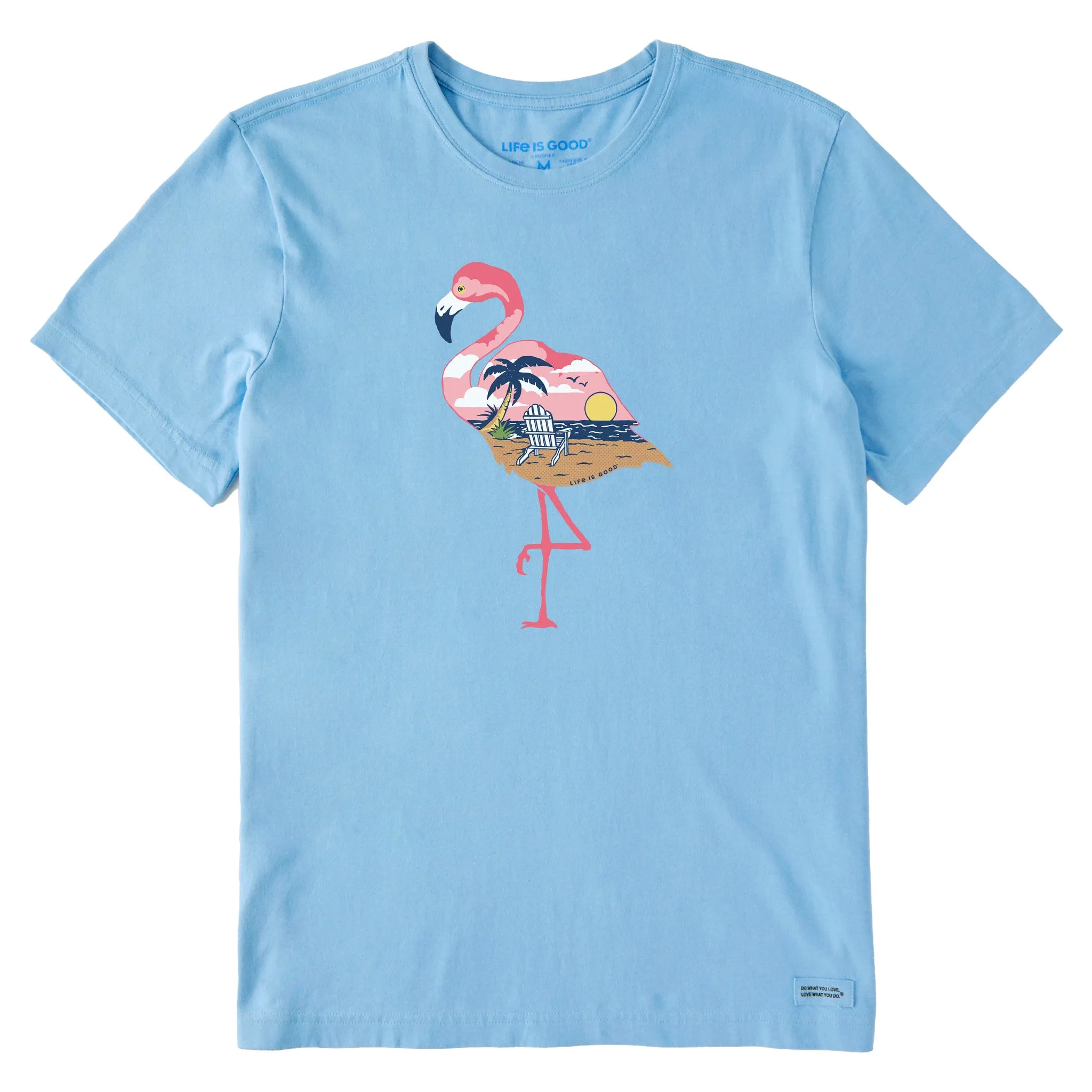 Men's Beachy Flamingo Short Sleeve Crusher-LITE Tee Life is Good