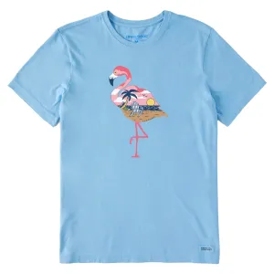 Men's Beachy Flamingo Short Sleeve Crusher-LITE Tee Life is Good