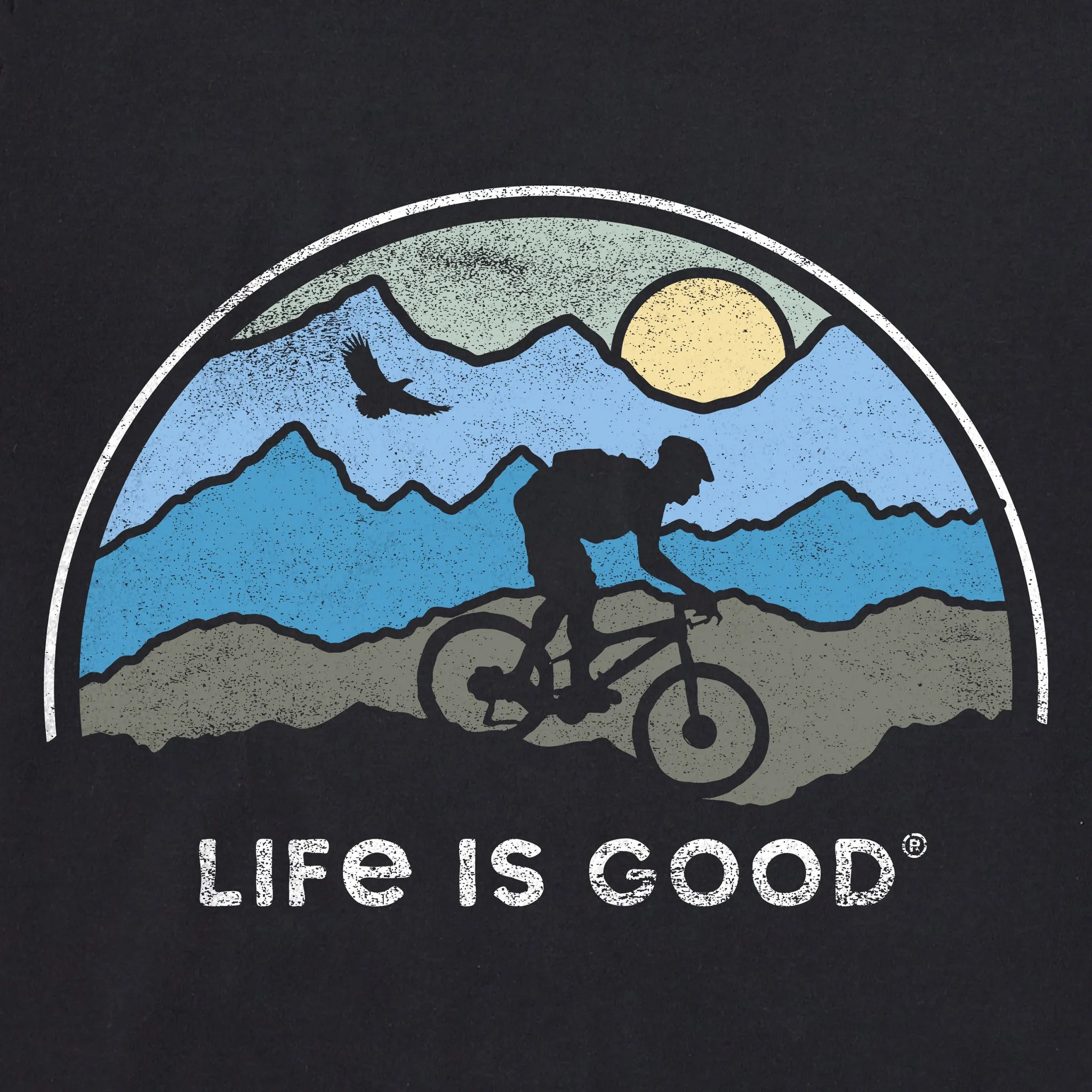 Men's Beautiful Biking Short Sleeve Tee Life is Good