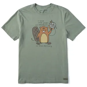 Men's Beaver Sawdust in the Morning Short Sleeve Crusher Tee Life is Good