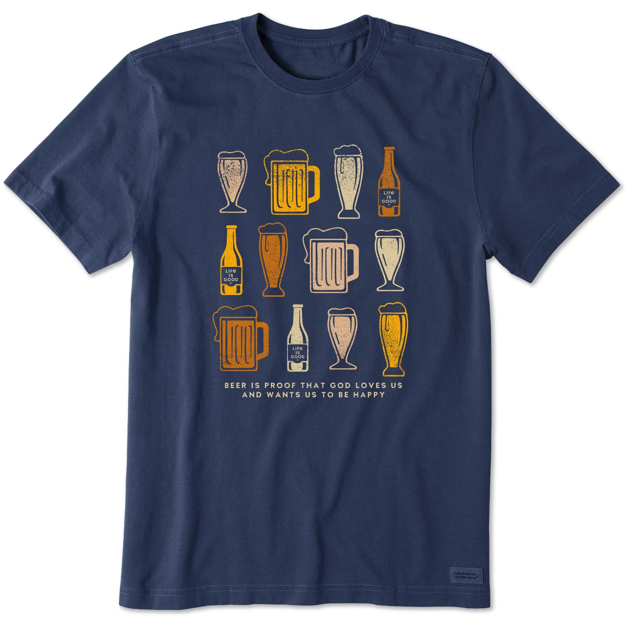 Men's Beer is Proof Short Sleeve Crusher Tee Life is Good