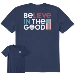 Men's Believe in the Good America Short Sleeve Crusher Tee Life is Good