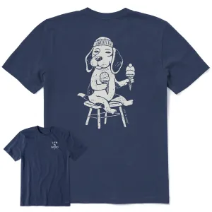 Men's Bert's Beagle with Ice Cream Short Sleeve Crusher Tee Life is Good