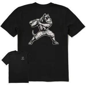 Men's Bert's Cane Corso w Football Short Sleeve Crusher Tee Life is Good