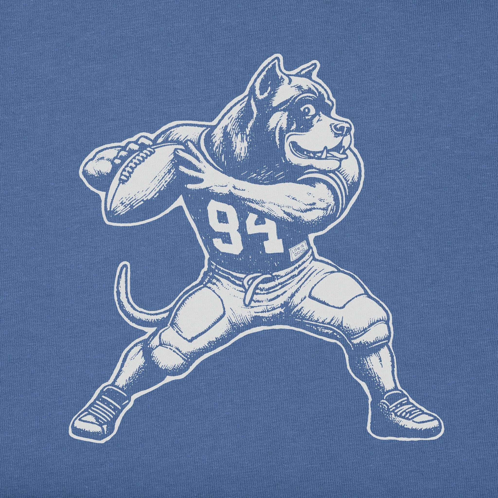 Men's Bert's Cane Corso w Football Short Sleeve Crusher Tee Life is Good
