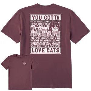 Men's Berts Cat Manifesto Short Sleeve Crusher Tee Life is Good