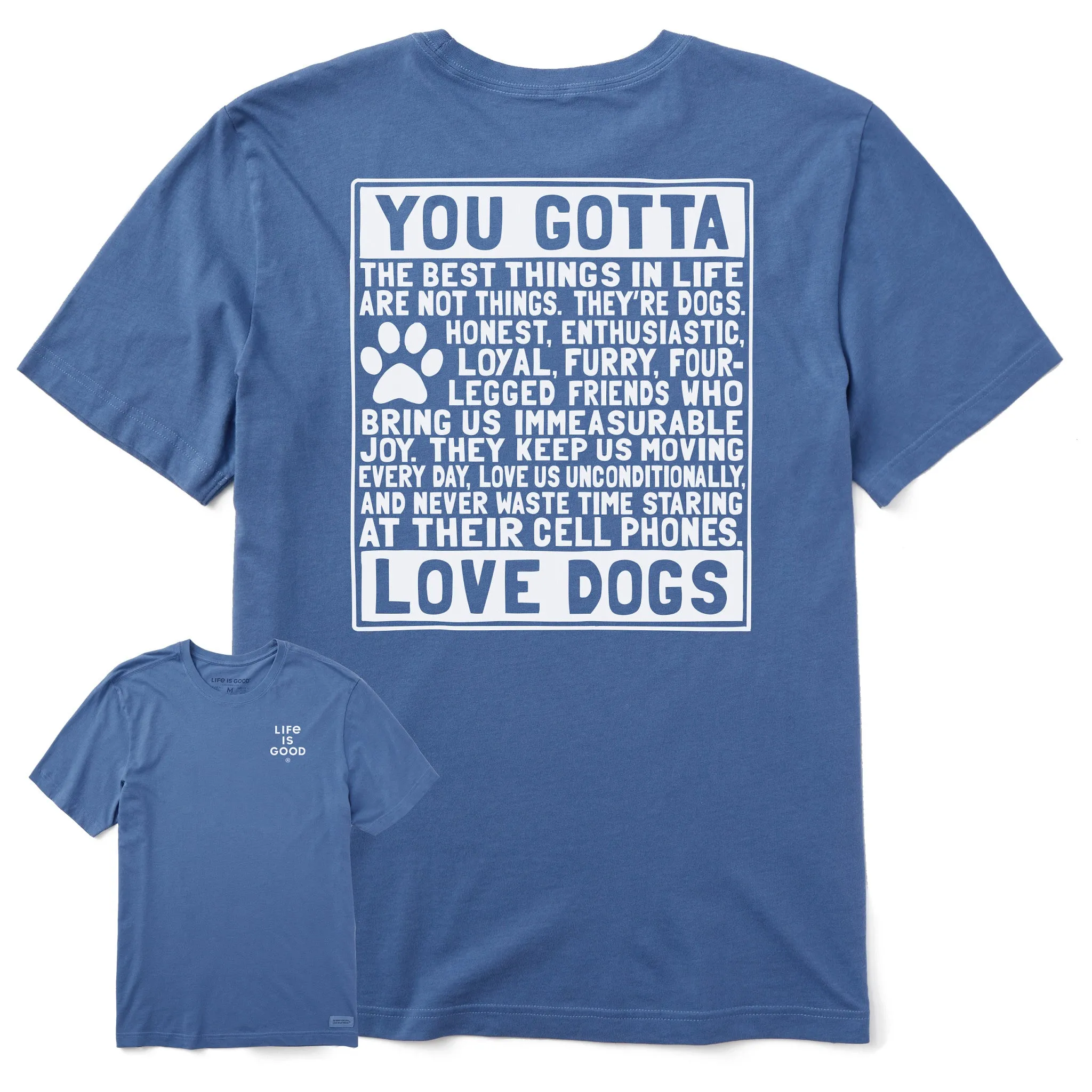Men's Berts Dog Manifesto Short Sleeve Crusher Tee Life is Good