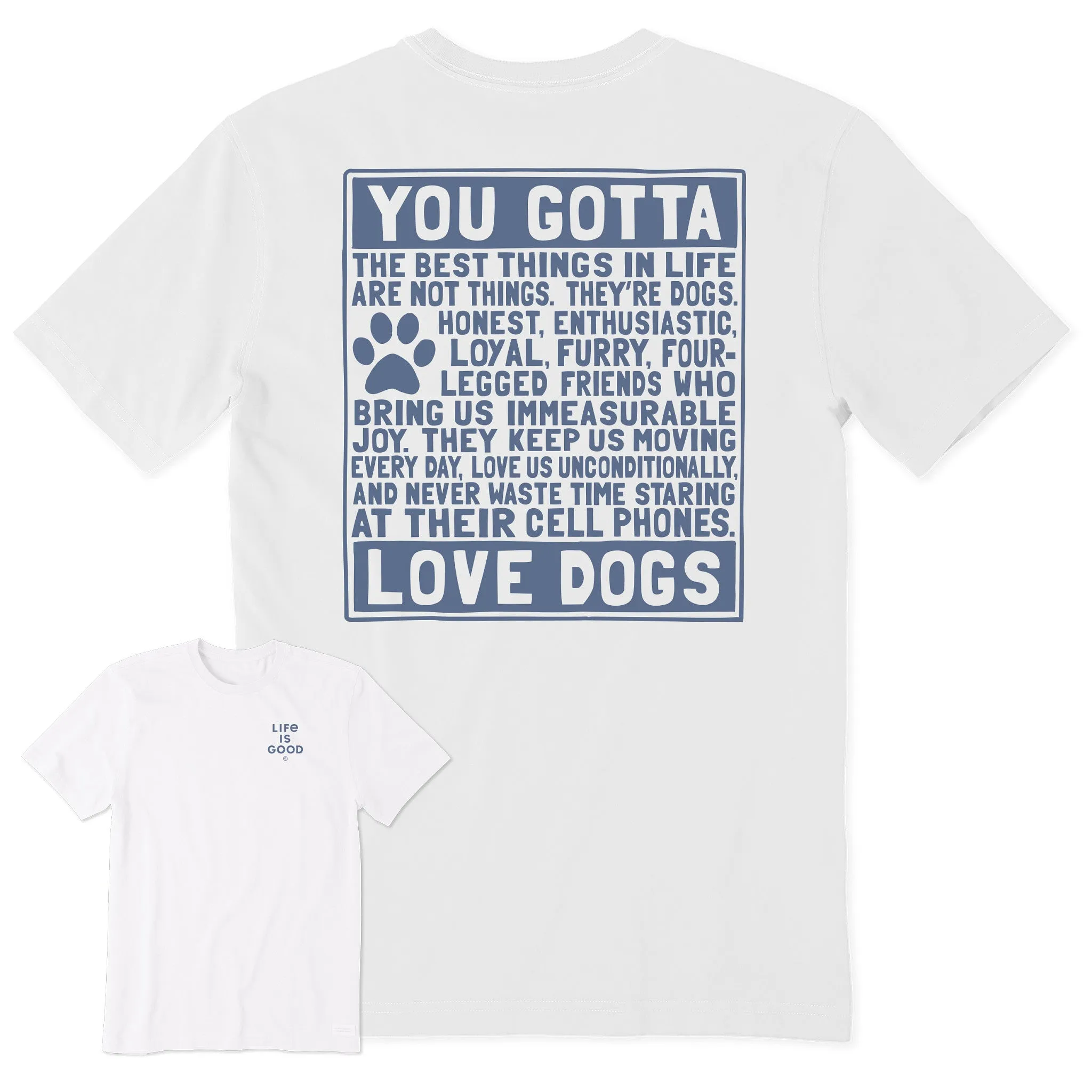 Men's Berts Dog Manifesto Short Sleeve Crusher Tee Life is Good