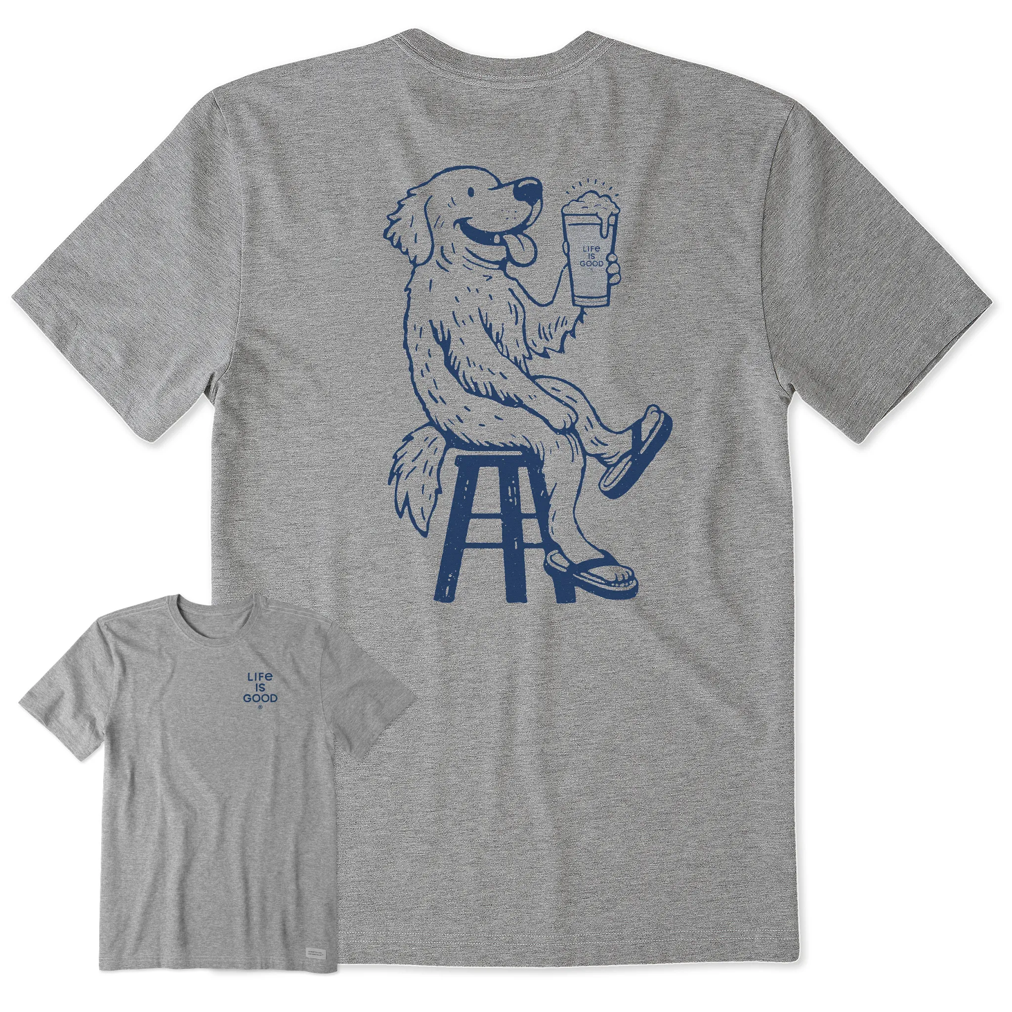 Men's Bert's Golden with Pilsner Short Sleeve Crusher Tee Life is Good