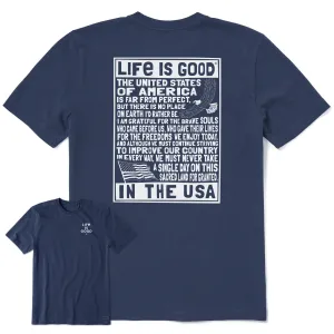 Men's Bert's USA Manifesto Short Sleeve Crusher Tee Life is Good