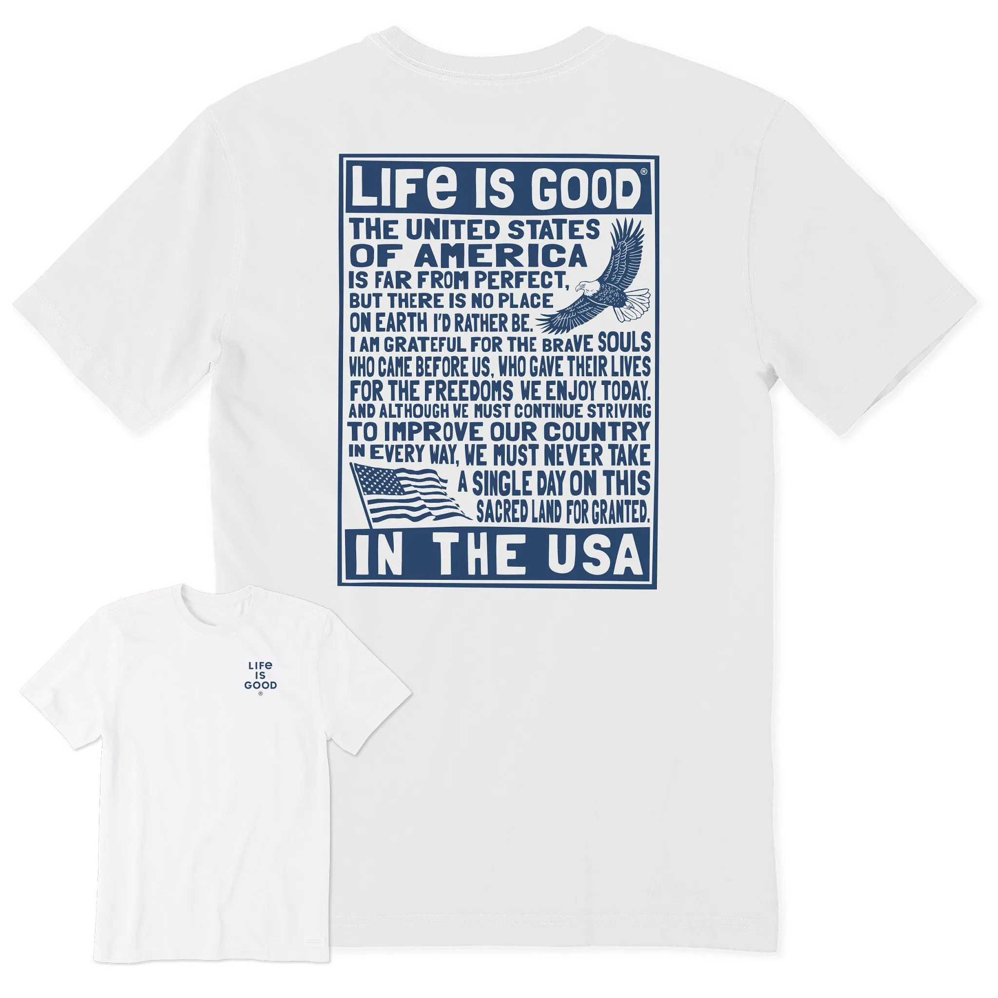 Men's Bert's USA Manifesto Short Sleeve Crusher Tee Life is Good