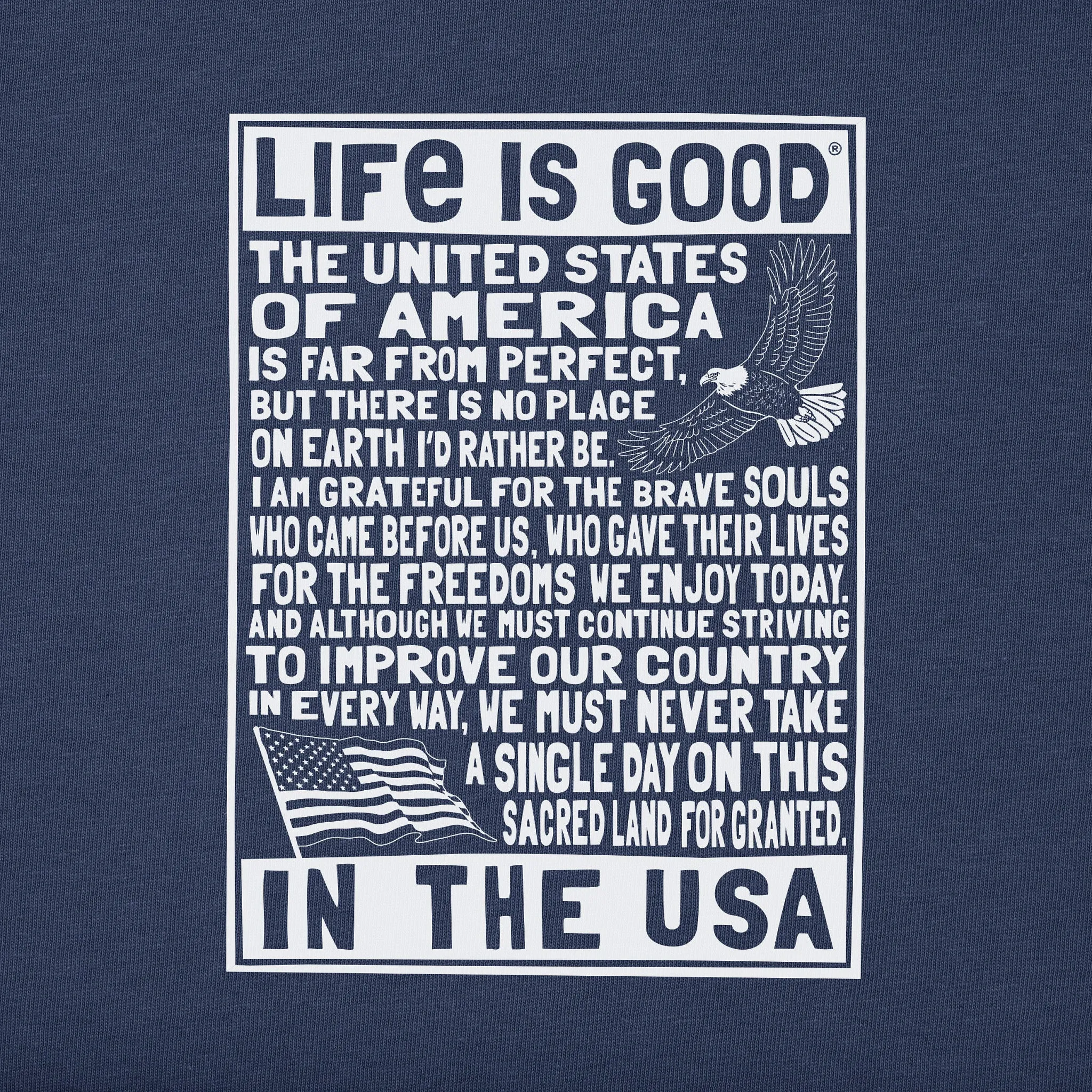 Men's Bert's USA Manifesto Short Sleeve Crusher Tee Life is Good