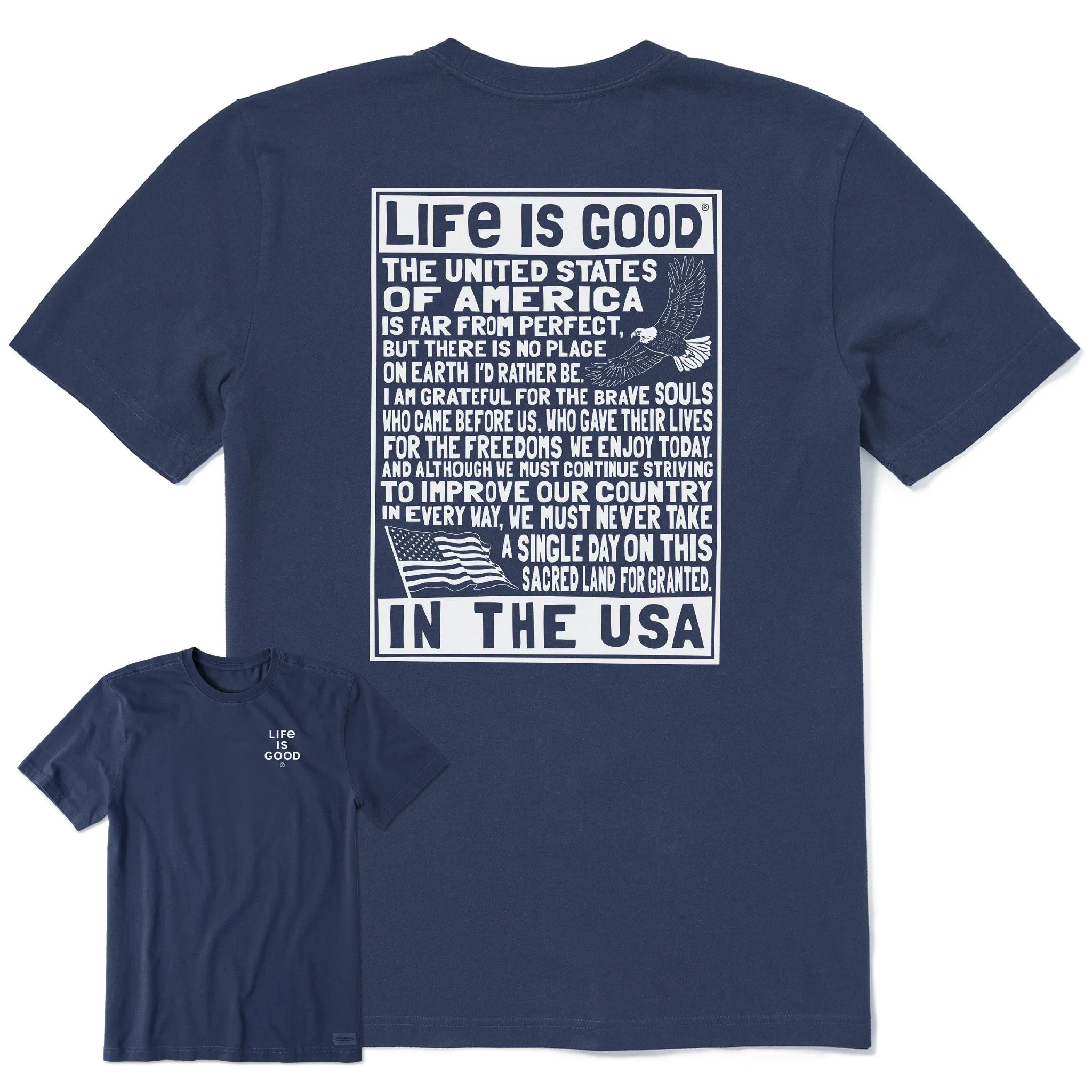 Men's Bert's USA Manifesto Short Sleeve Crusher Tee Life is Good