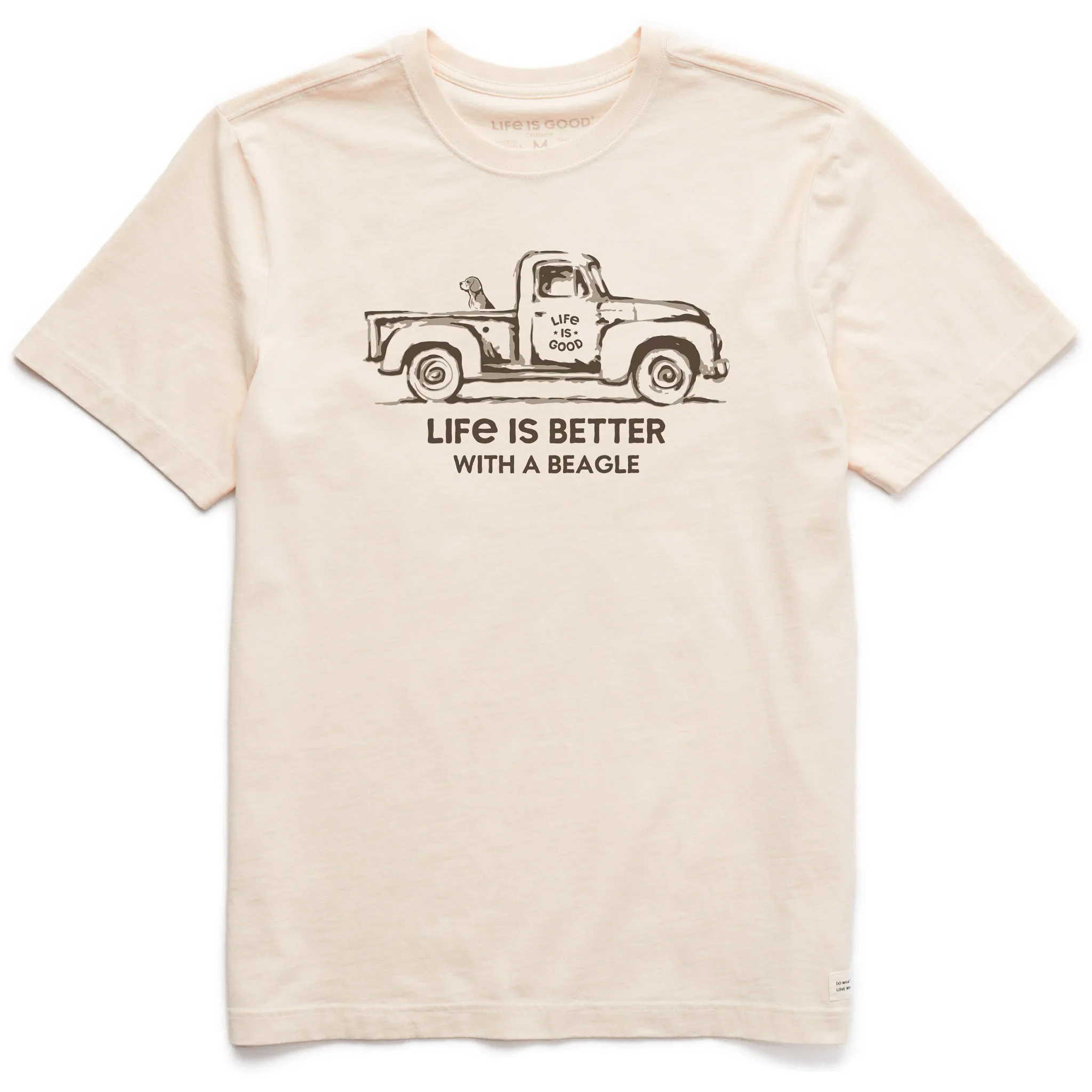 Men's Better with a Beagle Truck Short Sleeve Crusher Tee Life is Good