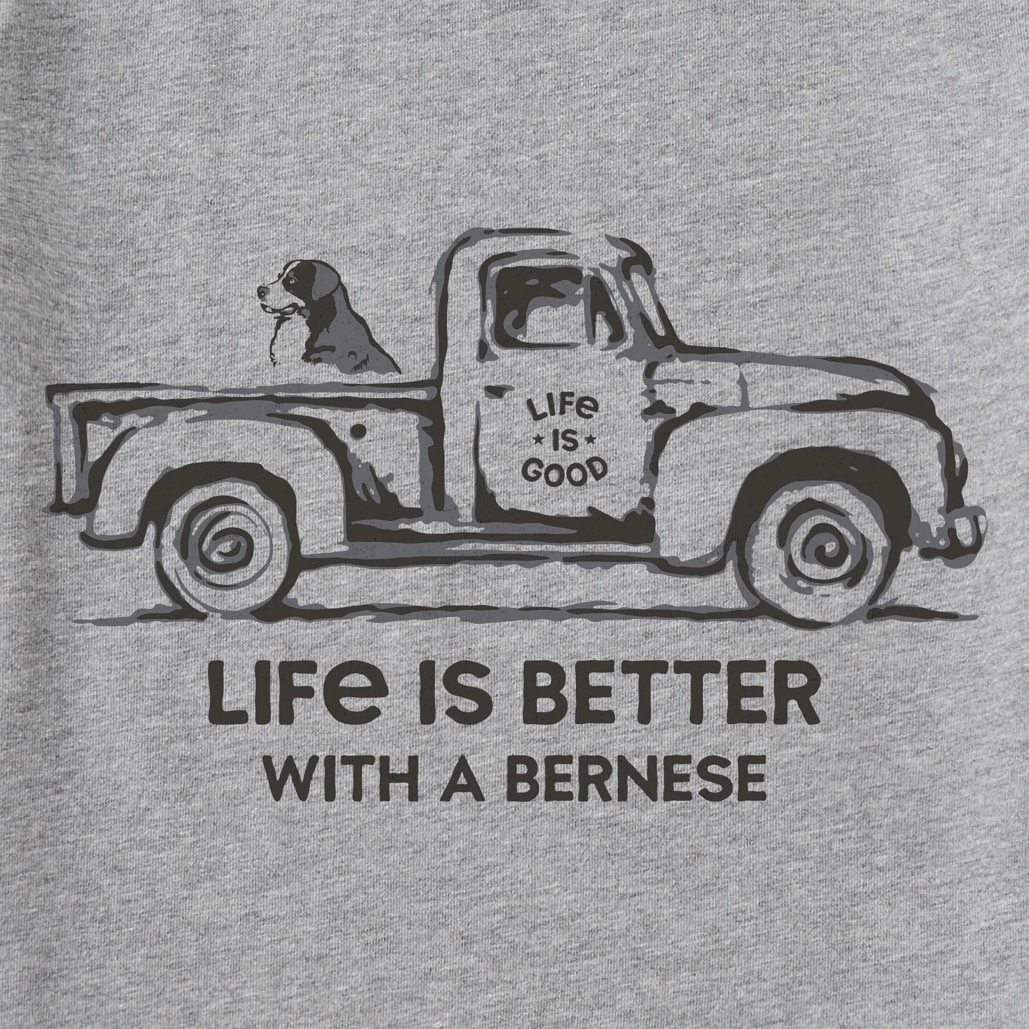Men's Better with a Bernese Truck Short Sleeve Tee Life is Good