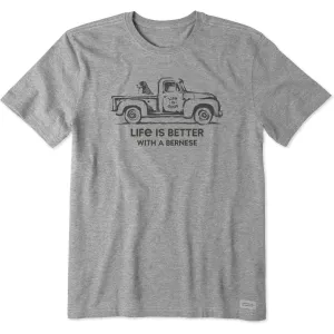 Men's Better with a Bernese Truck Short Sleeve Tee Life is Good