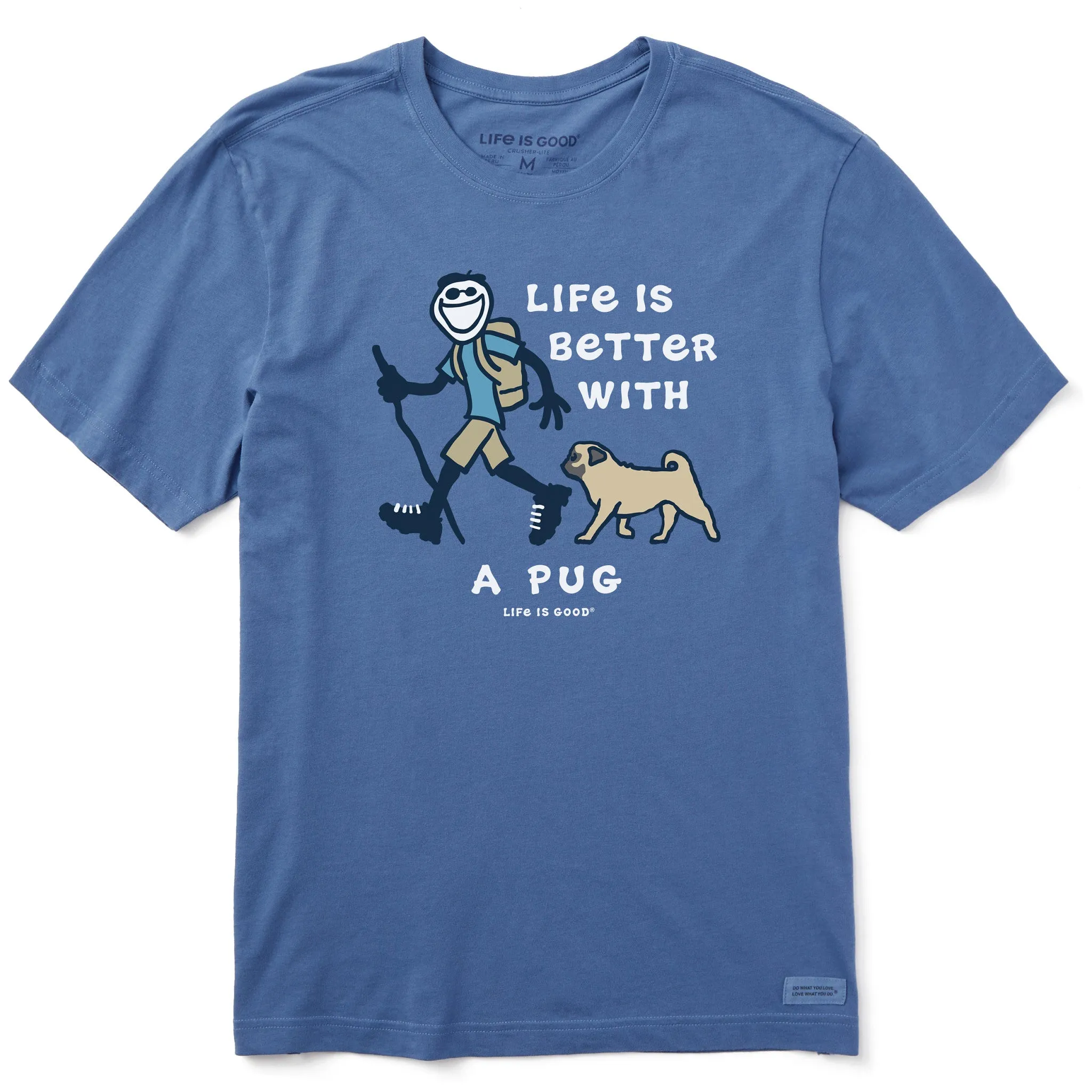 Men's Better With a Pug Jake Short Sleeve Crusher Tee Life is Good