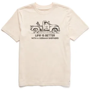 Men's Better with a Shepherd Truck Short Sleeve Crusher Tee Life is Good