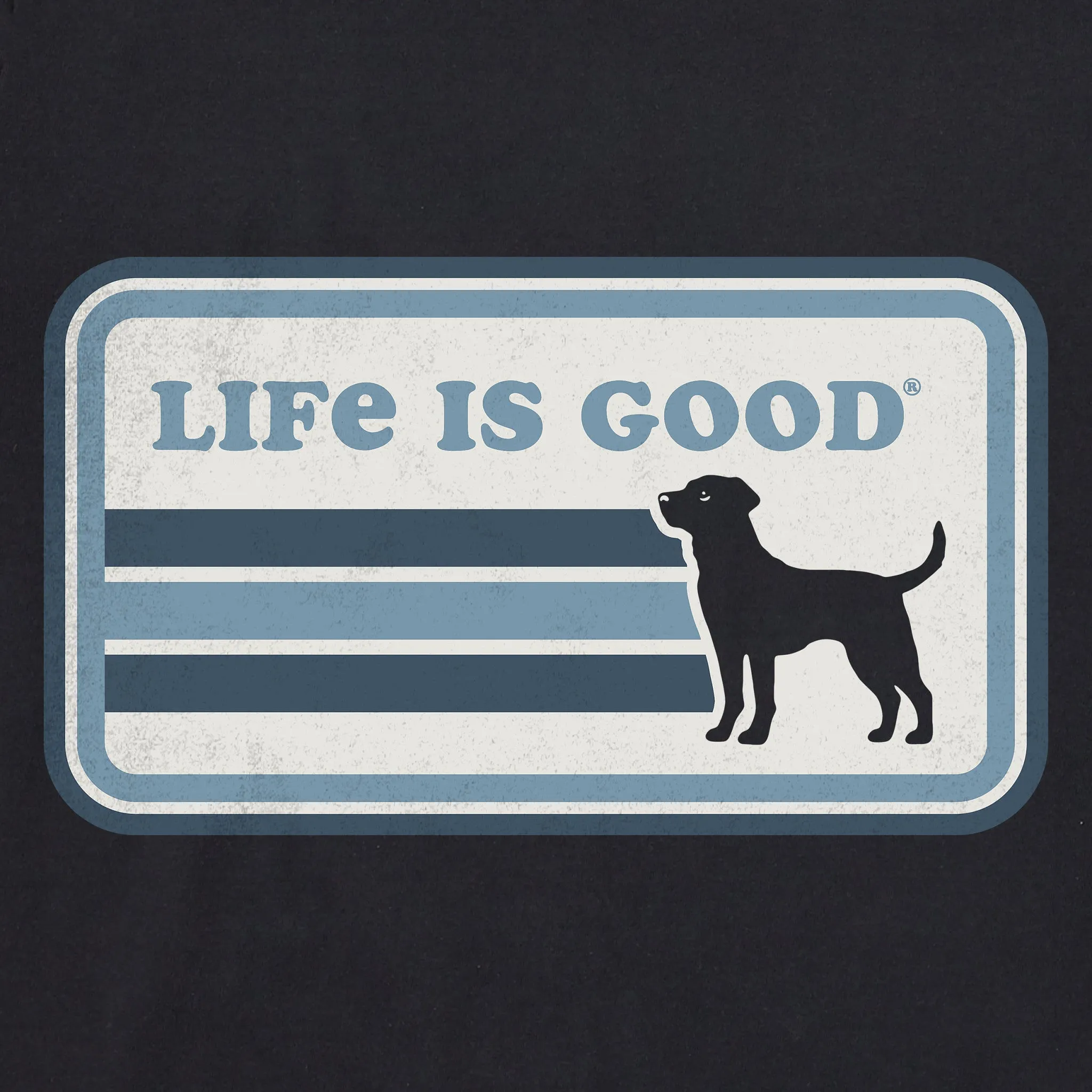 Men's Black Lab Stripes Short Sleeve Tee Life is Good