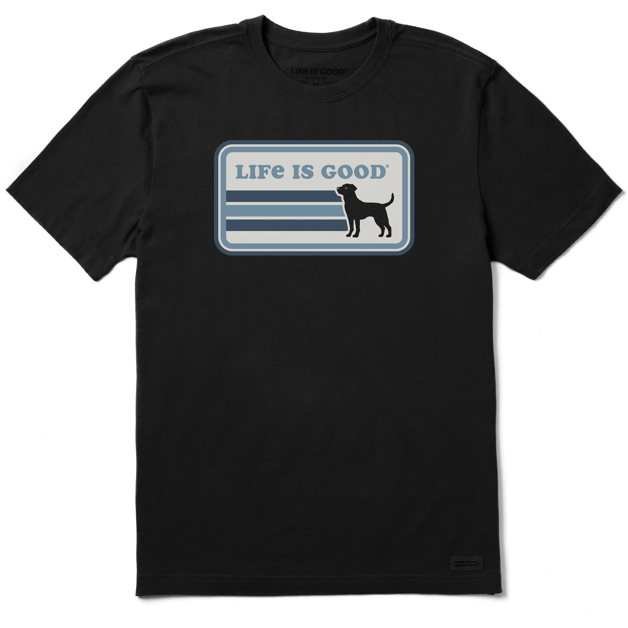 Men's Black Lab Stripes Short Sleeve Tee Life is Good