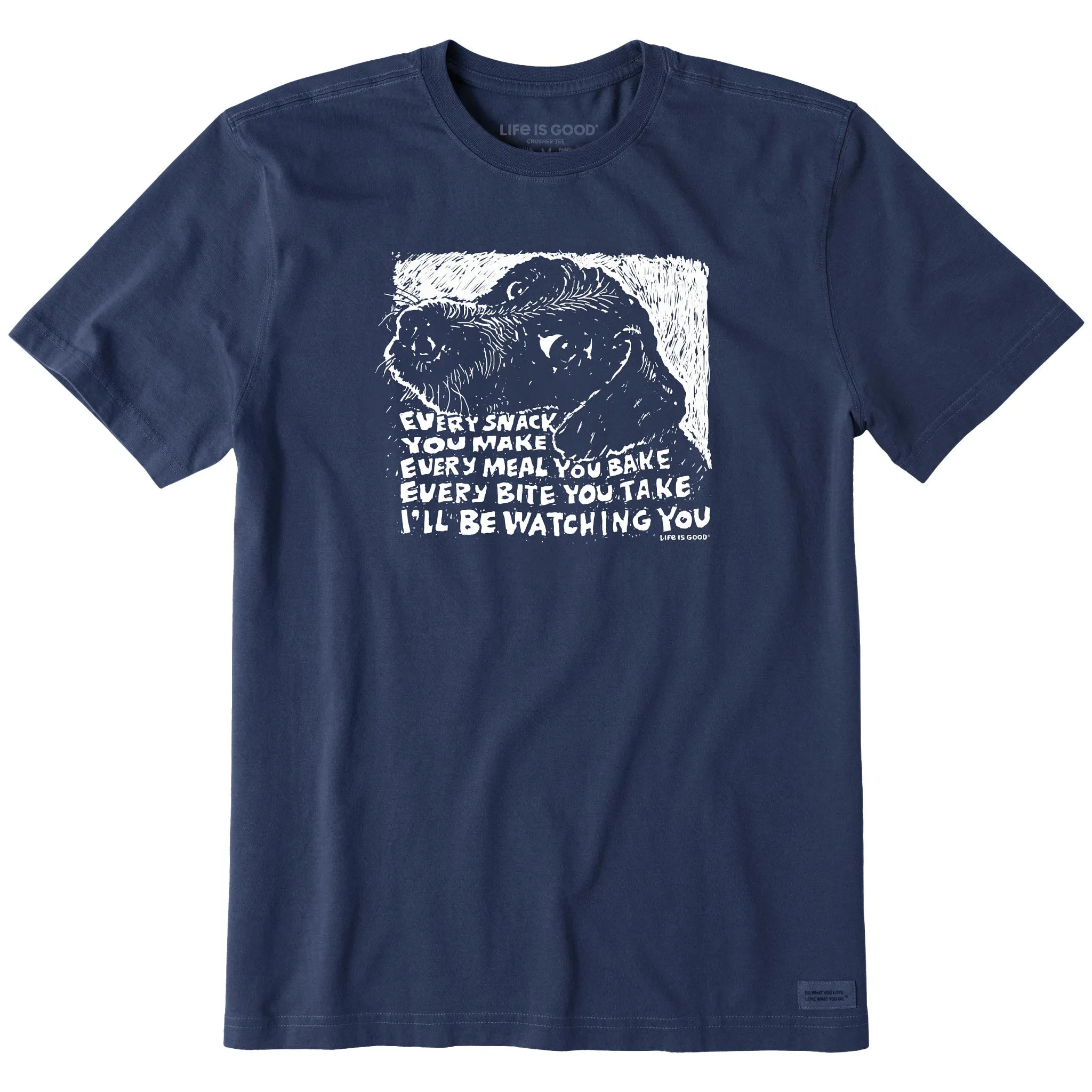 Men's Black Snack Dog Short Sleeve Tee Life is Good
