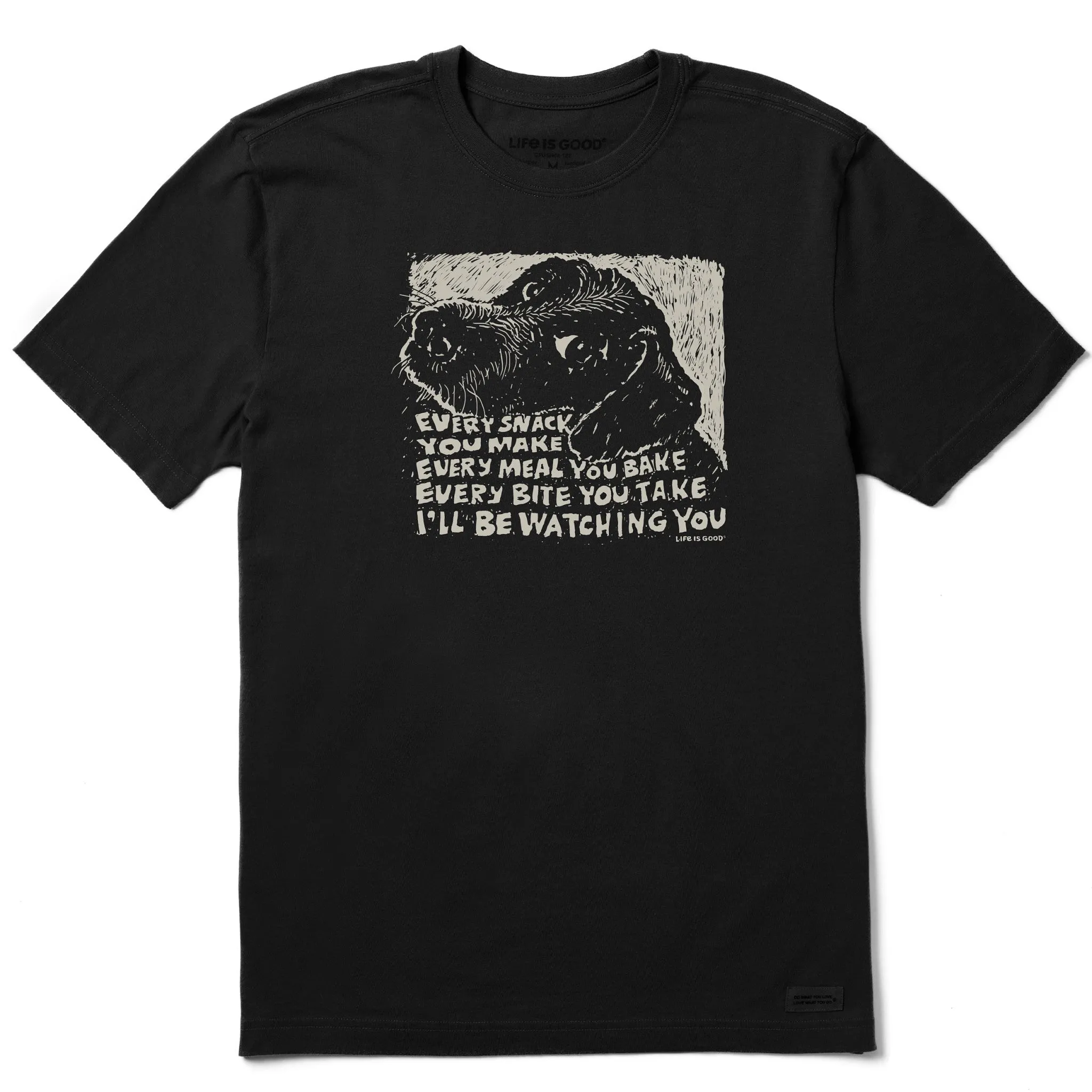 Men's Black Snack Dog Short Sleeve Tee Life is Good