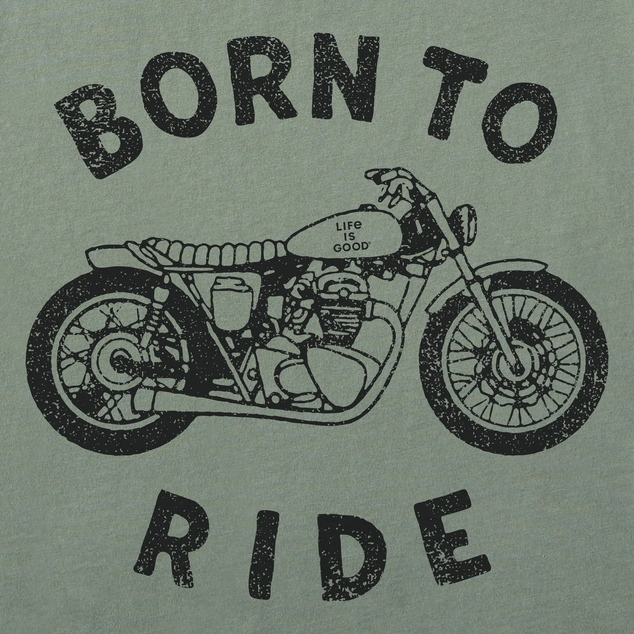 Men's Born to Ride Motorcycle Long Sleeve Crusher Tee Life is Good