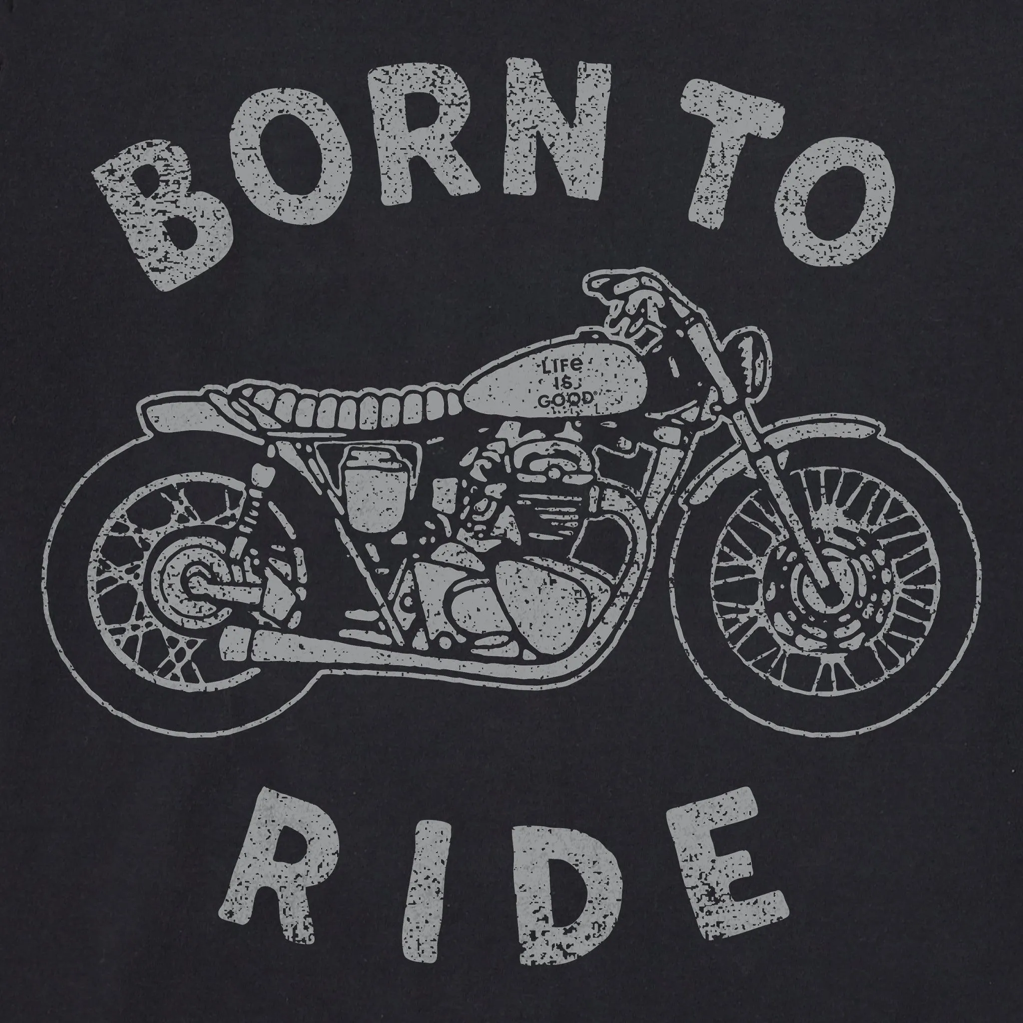 Men's Born to Ride Motorcycle Long Sleeve Crusher Tee Life is Good