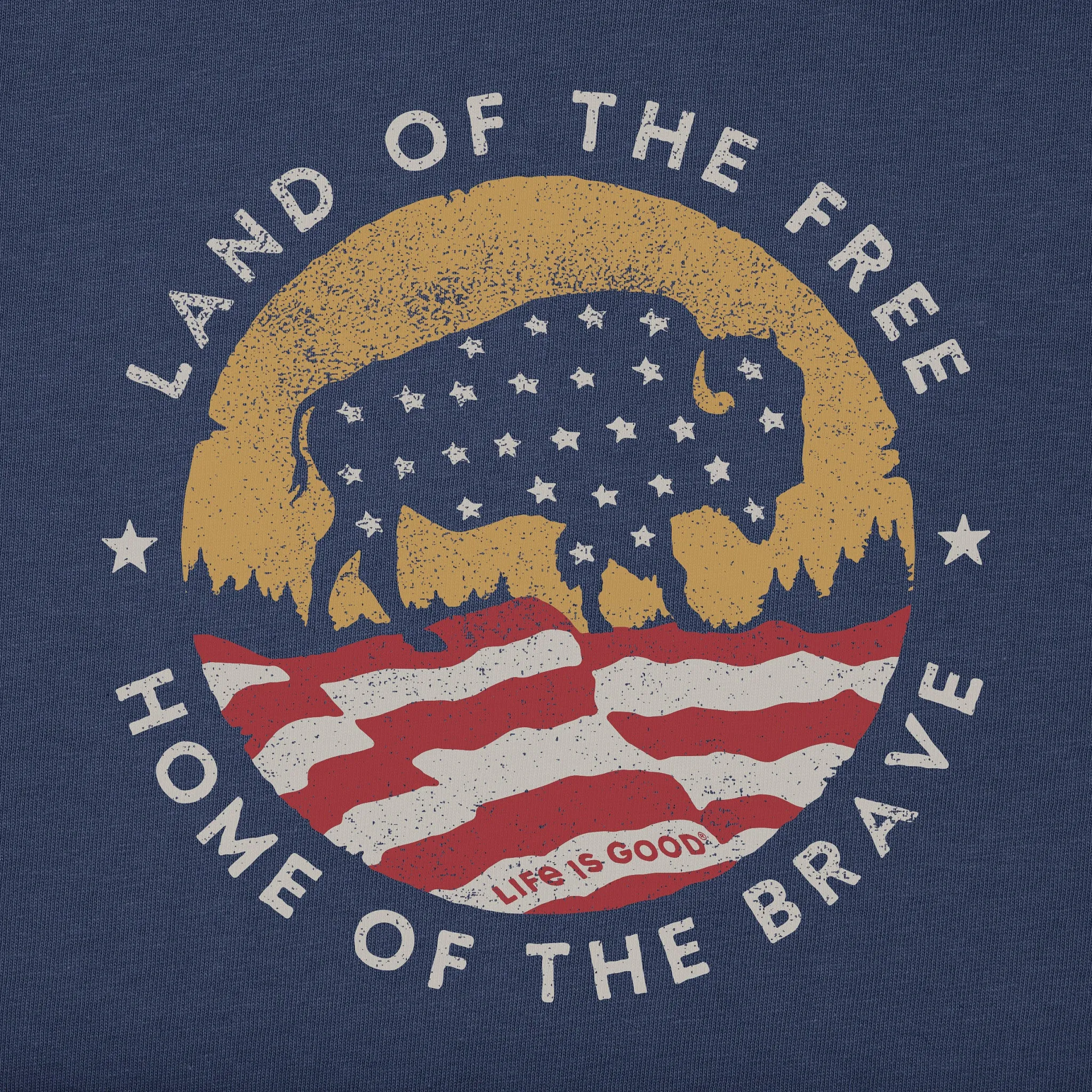 Men's Brave Bison Short Sleeve Crusher Tee Life is Good