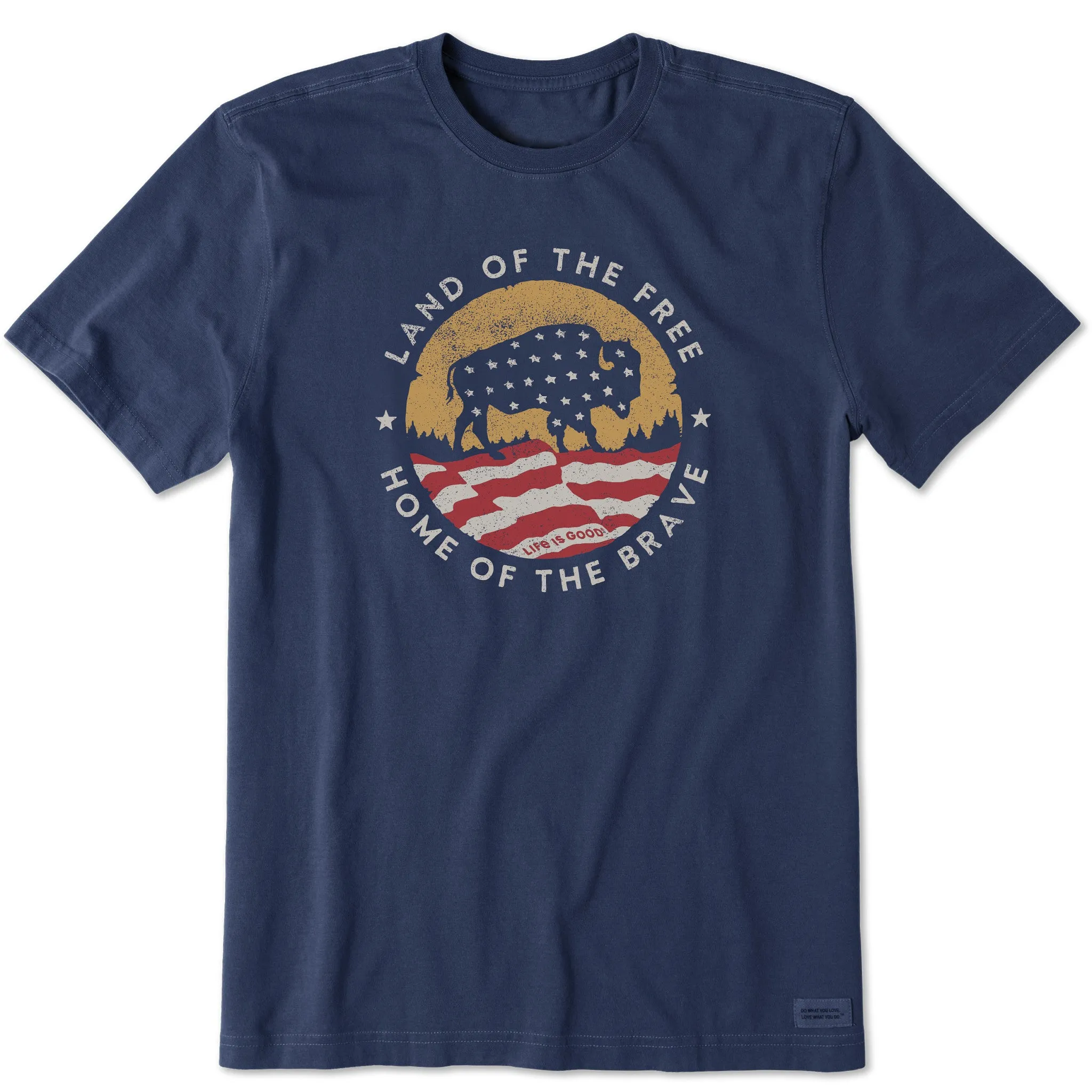 Men's Brave Bison Short Sleeve Crusher Tee Life is Good