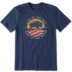Men's Brave Bison Short Sleeve Crusher Tee Life is Good