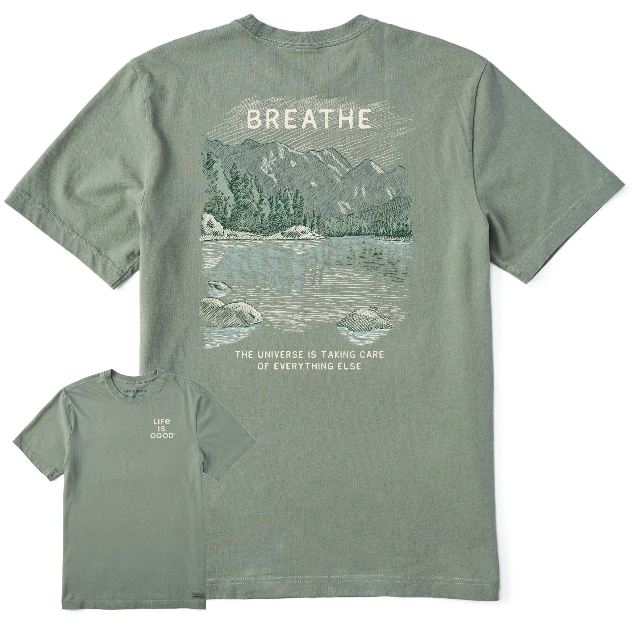 Men's Breathe Universe Mountain Short Sleeve Tee Life is Good