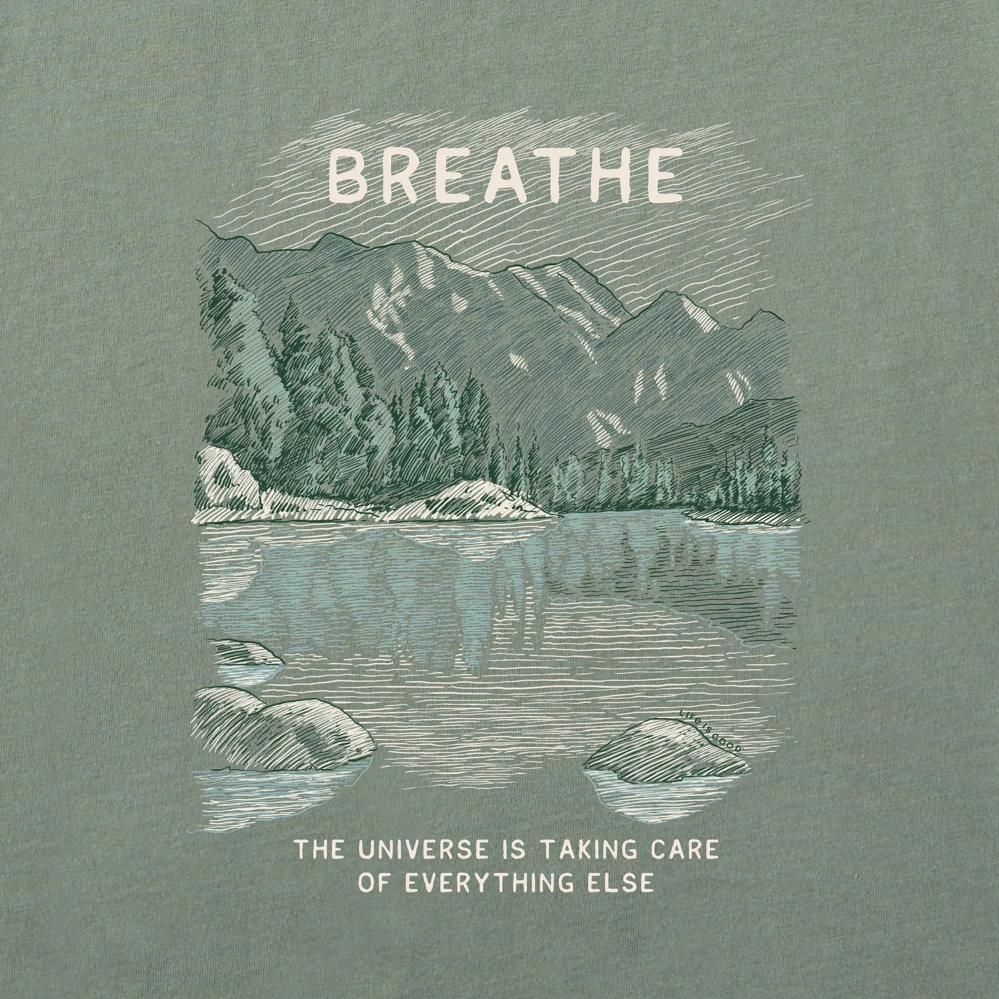 Men's Breathe Universe Mountain Short Sleeve Tee Life is Good