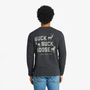 Men's Buck Buck Moose Long Sleeve Crusher Tee Life is Good