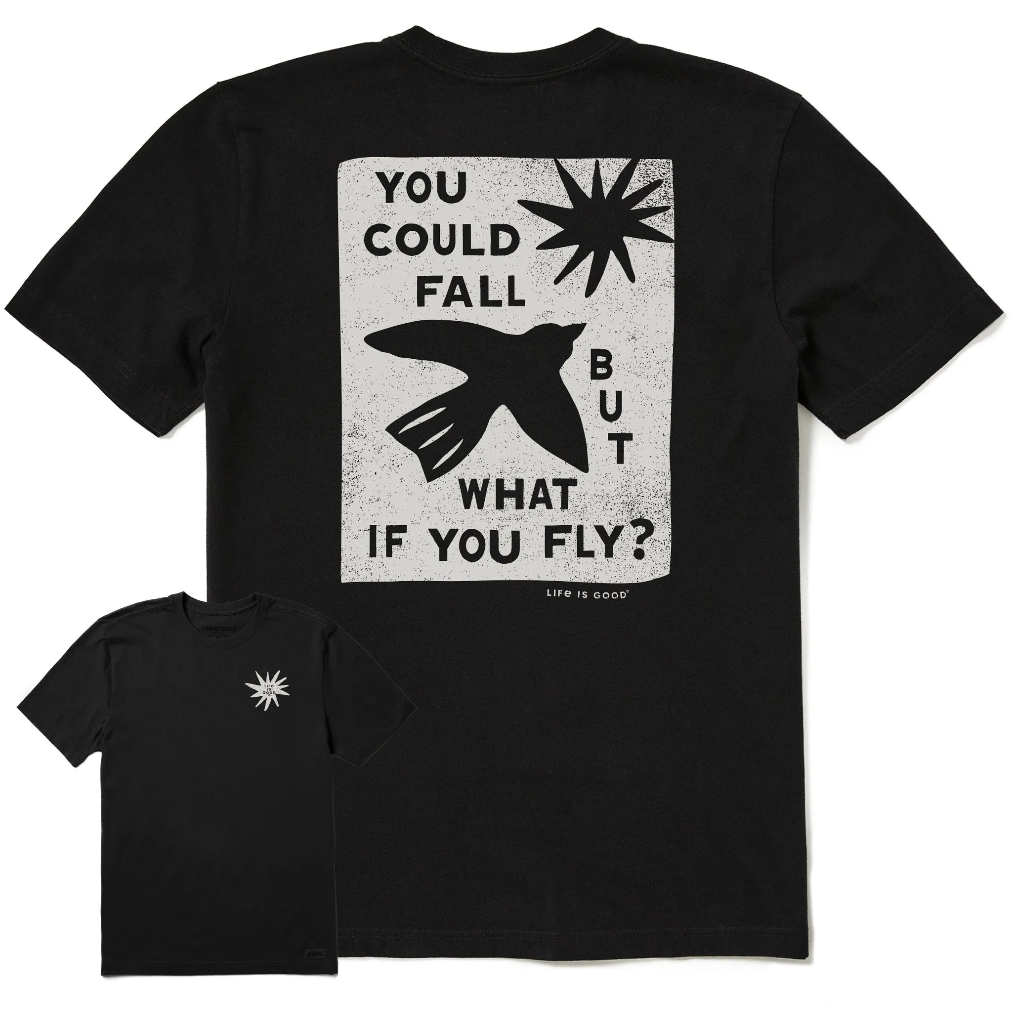 Men's But What if You Fly? Short Sleeve Crusher Tee Life is Good