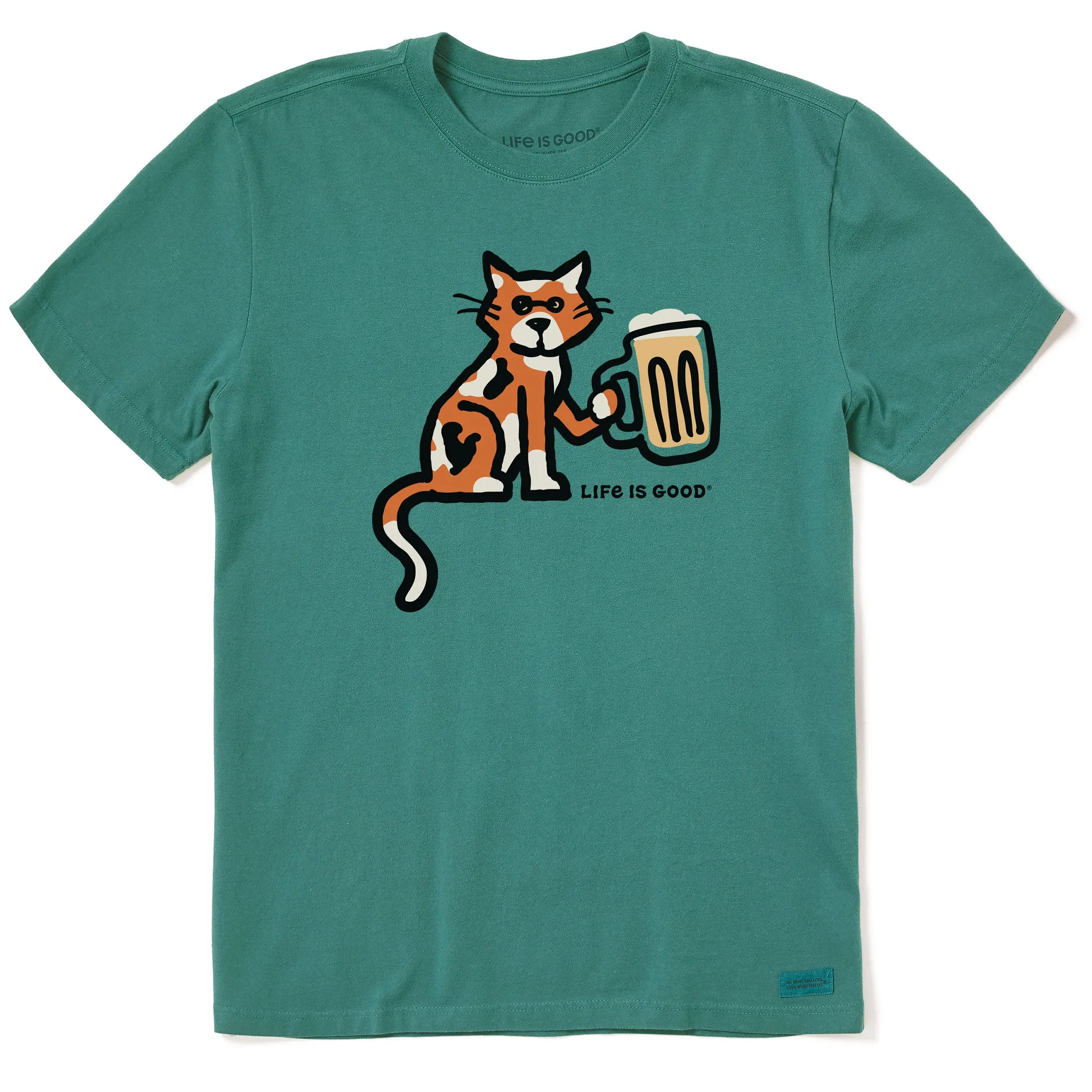 Men's Calico Al with Beer Short Sleeve Crusher Tee Life is Good