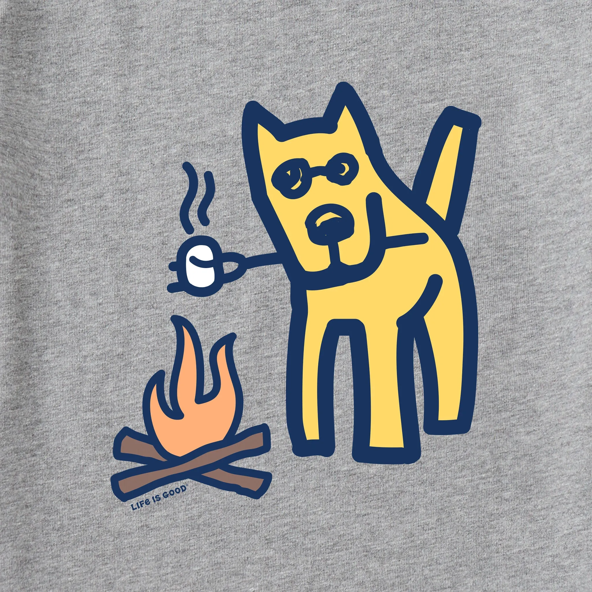 Men's Campfire Dog Short Sleeve Tee Life is Good