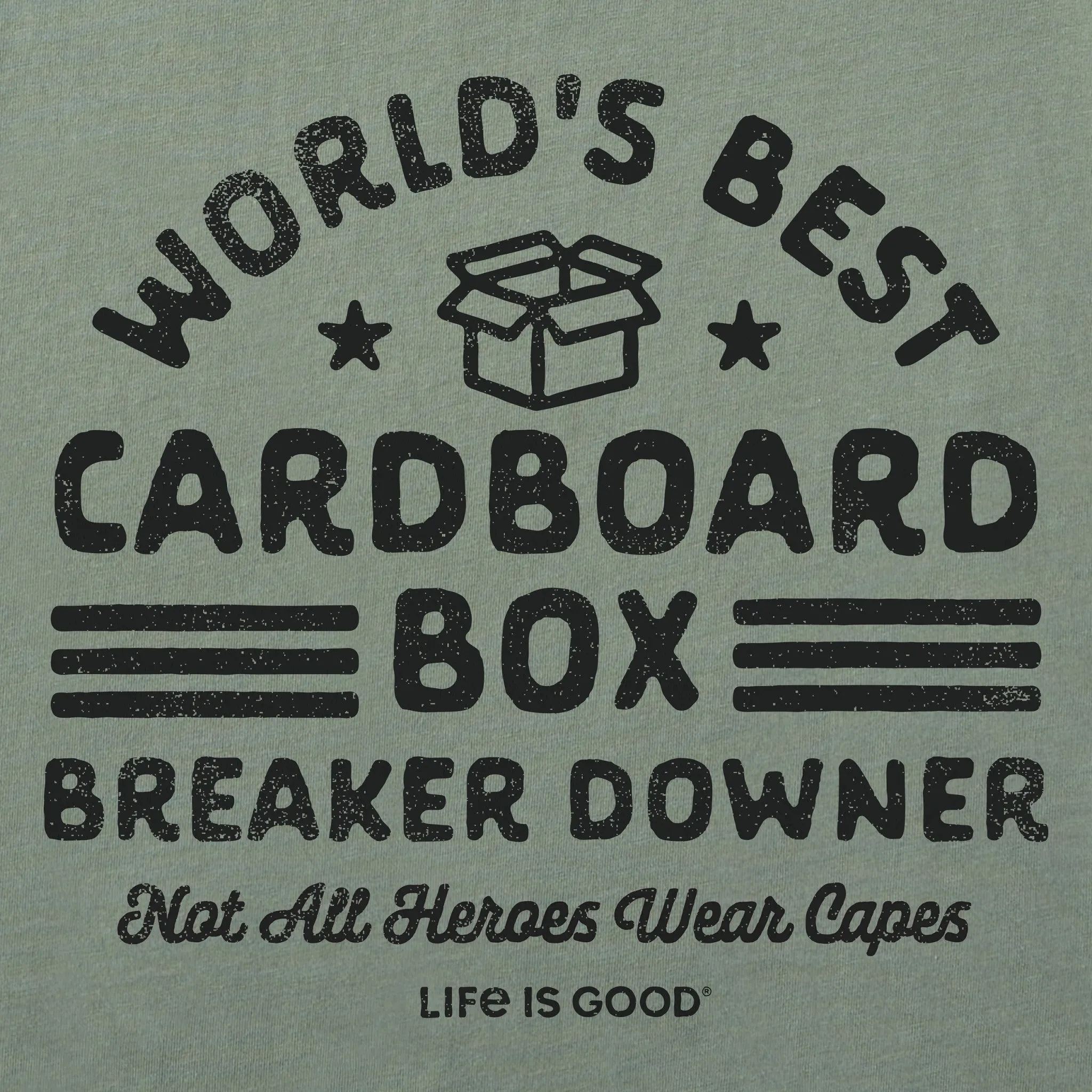 Men's Cardboard Box Breaker Downer Short Sleeve Tee Life is Good