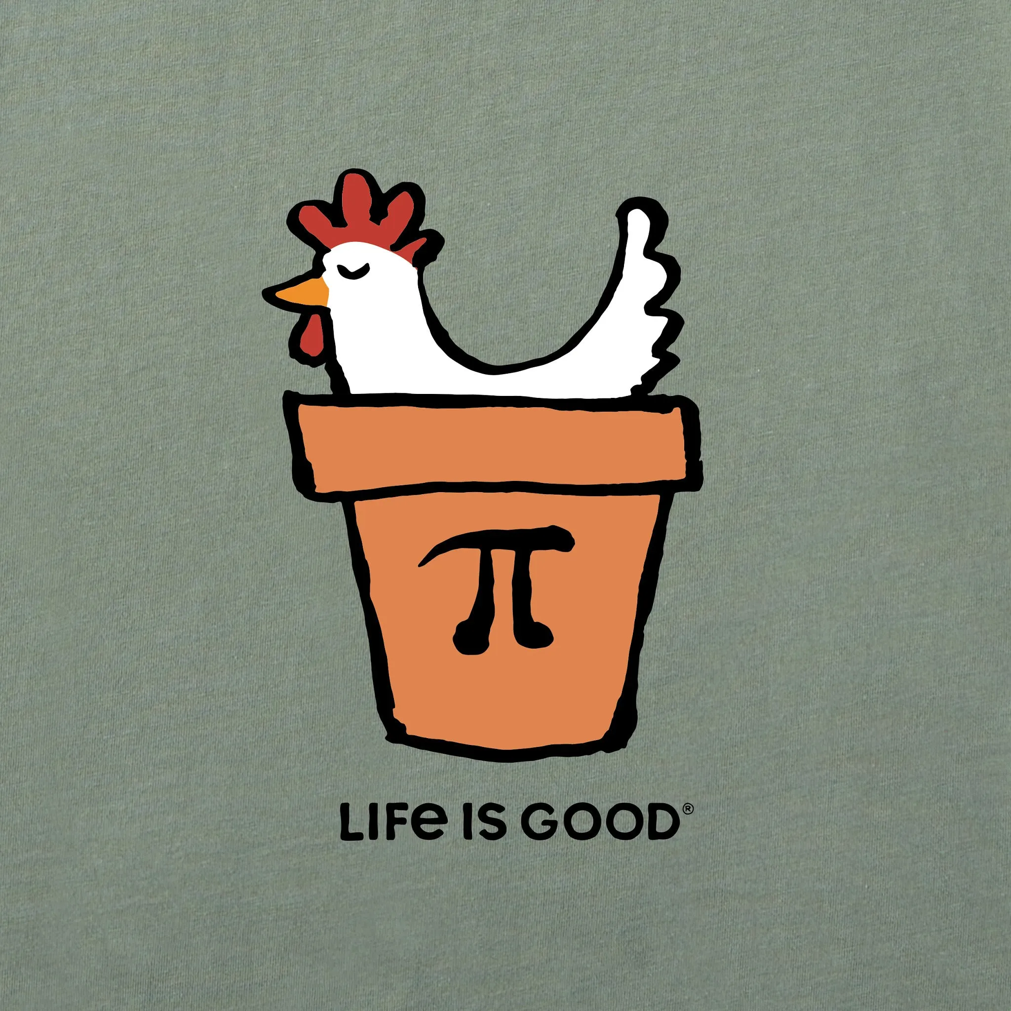 Men's Chicken Pot Pi Short Sleeve Crusher Tee Life is Good
