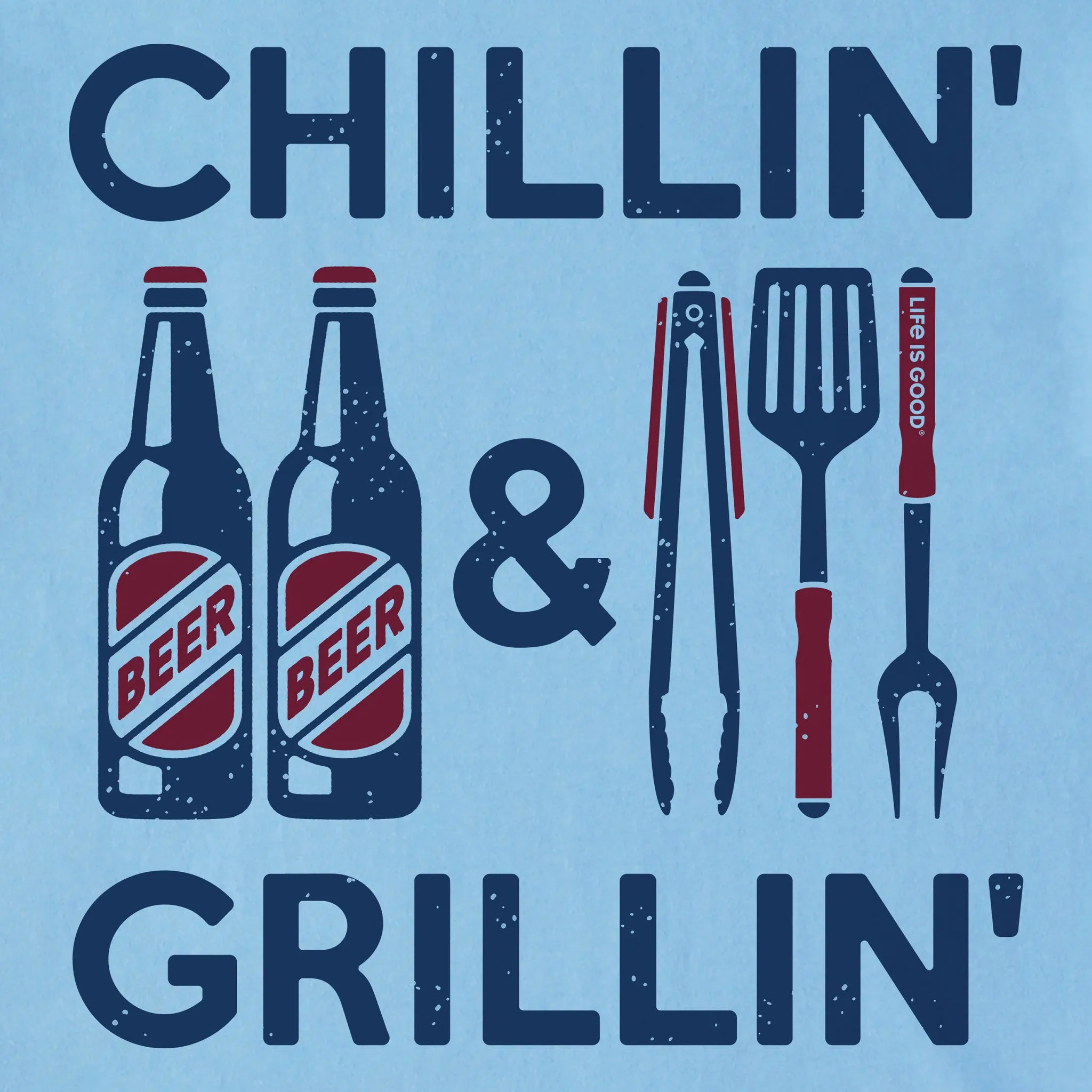 Men's Chillin' & Grillin' Beer & BBQ Short Sleeve Tee Life is Good