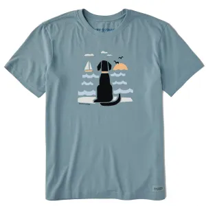 Men's Chillin' Dog @ the Beach Short Sleeve Crusher Tee Life is Good