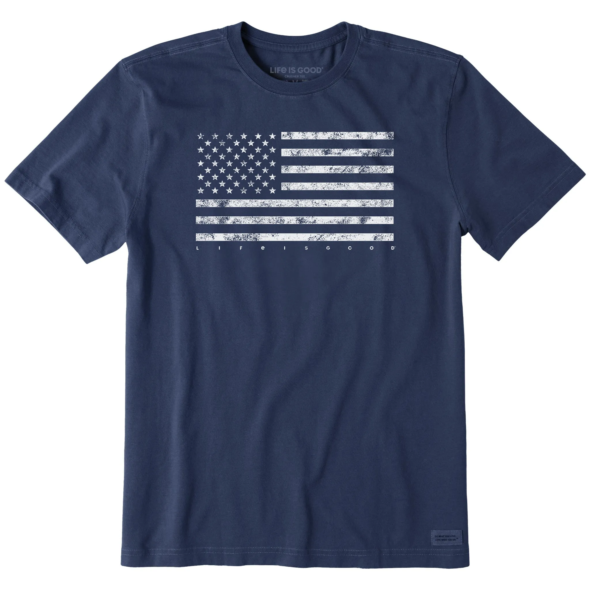 Men's Classic Flag USA Short Sleeve Crusher Tee Life is Good