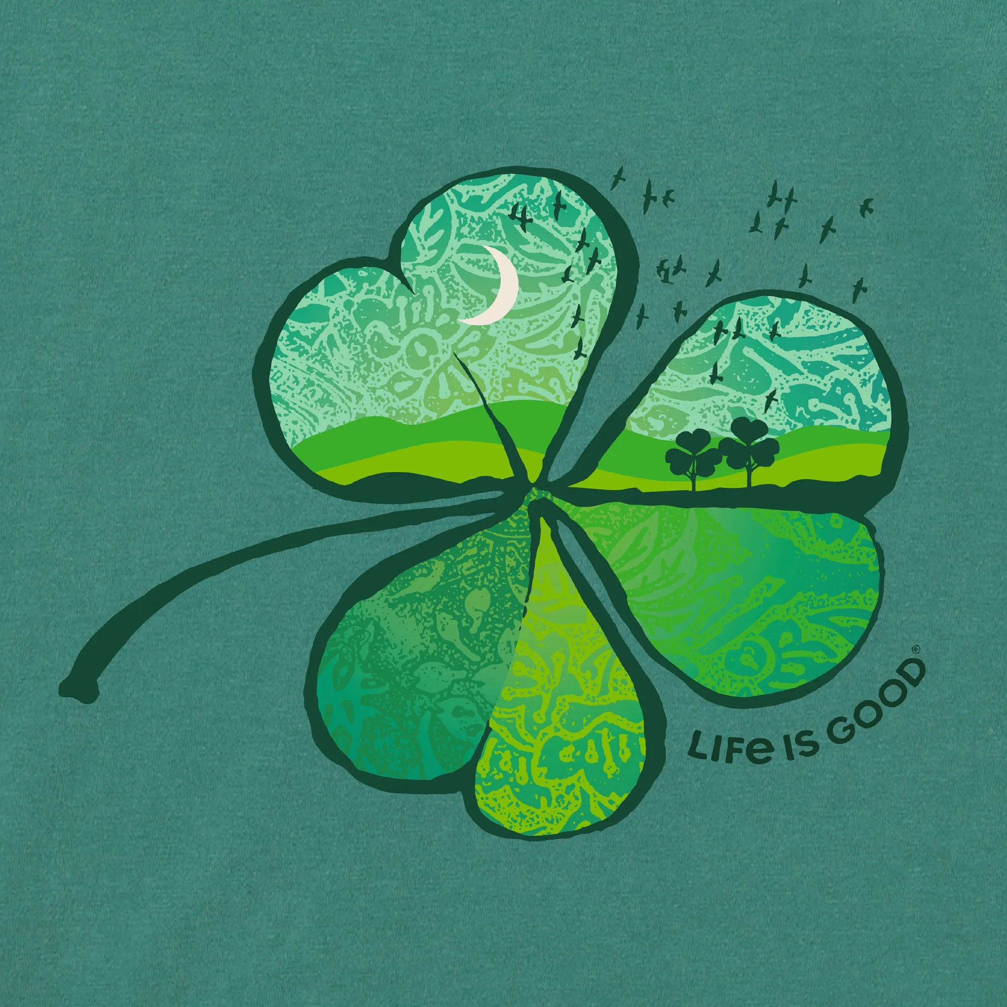 Men's Cloverfield Short Sleeve Crusher Tee Life is Good