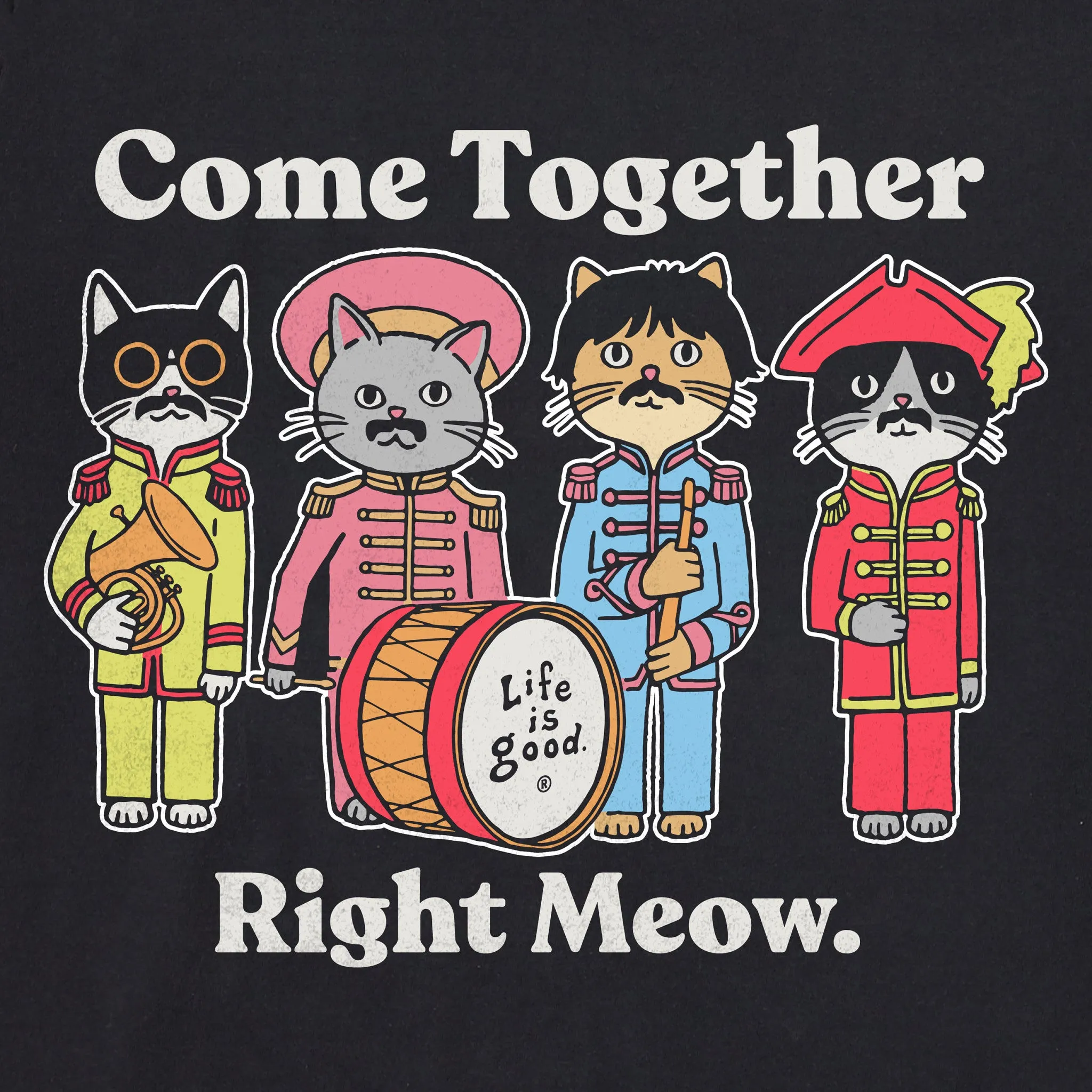 Men's Come Together Right Meow Short Sleeve Tee Life is Good